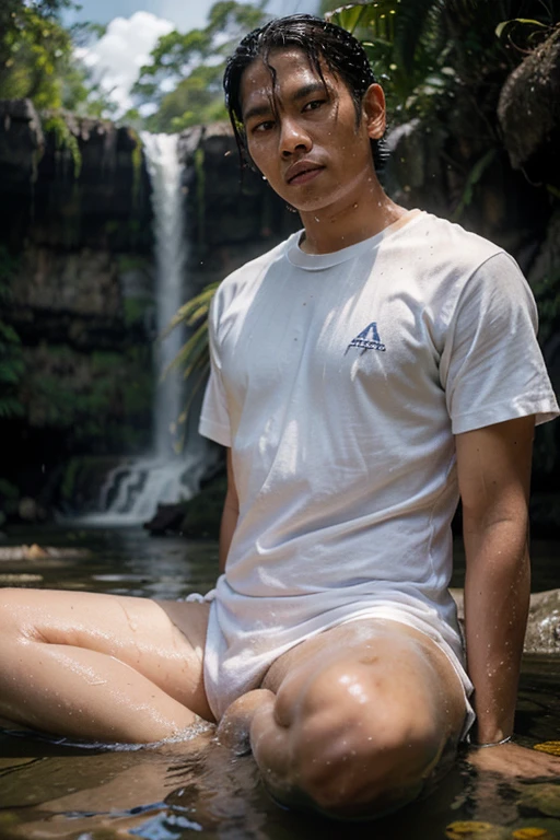  1boy, boy teenage, very young, light-skin, full body shot, long shot, the feet, wearing running shoes on feet, feet on the ground, feet visible, ground visible, detail transparent fine linen briefs, handsome and teenager, extreme cute boy, detail skin, detail underwear, slim tall and cute boy, oppa model, handsome model, white light-skin, model, young boy, white skin, handsome and extremely cute, at the park, model oppa, jogging, running, stand up, standing, model, long legs, looking at the camera, clean and white thigh, heavy bulge, detail face , baby face, shirtless, Long shot, full body, a waterfall in the background, golden light, red panda, holding a bamboo in his hand, has a young, not thin face, with unparalleled attention to detail., This photorealistic portrait combines the style of National Geographic., Capture every detail of his textured skin in 8k resolution. Leica digital SLR camera. His features were clearly visible., From the deep-set eyes to the chiselled jawline., Make this image a true masterpiece..Lift. (8K UHD、RAW Photography、Photorealistic Portrait Leica Digital SLR、Lifelike images), (bulgej8), HD, 8k, detail body, detail face, young face, full body, long shot, realistic detail, clean long leg, realistic、a handsome white skin guy in sheet, white thong, Flawless ???????、shirtless., ideal male body、male model, majicMIX alpha wheat orange boy band, HD, (8k), Ghost costume - Halloween, Those heroes in boyloves comics, clean legs , work of art, top quality, handsome men, male model beauty, sheer white underwear, skin detailed, Real people, realistic optics, crazy details, Face details, Maximum magnification, Exaggerated SurReality, quite, Light and intricate details, High detail, digital painting, art station, concept art, 8k focus , pointy, unreal engine 5, 8k, art by Ross Tran and Greg Rutkowski and Alphonse Mucha, ultra HD, 8k, male only screen .8k Ultra HD, dslr, low light, high quality, Fujifilm XT3, bulgej8, bulgej8,