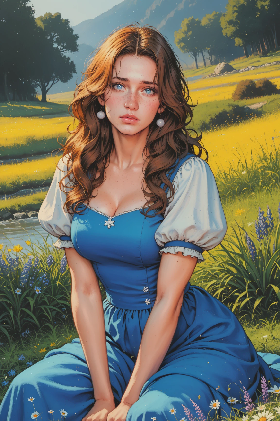 Beautiful Stunning Southern Belle. Face With Curly Copper-Red Ringlets Hair And Porcelain Skin Very Pale White Skin Tone Southern Beauty Southern Belle Dress With A Hoop Skirt, A Corset, Pantalettes, A Wide-Brimmed Straw Hat, And Gloves. Lovely Beautiful And Serving Curvy Body Hourglass Body Hourglass Body Types Small Waist Body Type Pretty Lovely Young Woman Big Delicate Cornflower Blue Eyes Soft Pretty Face Full Lips Beautiful Smile High Cheekbones Soft Blushing Cheeks Perfect Female Face Feminine. Adelaide Kane.
