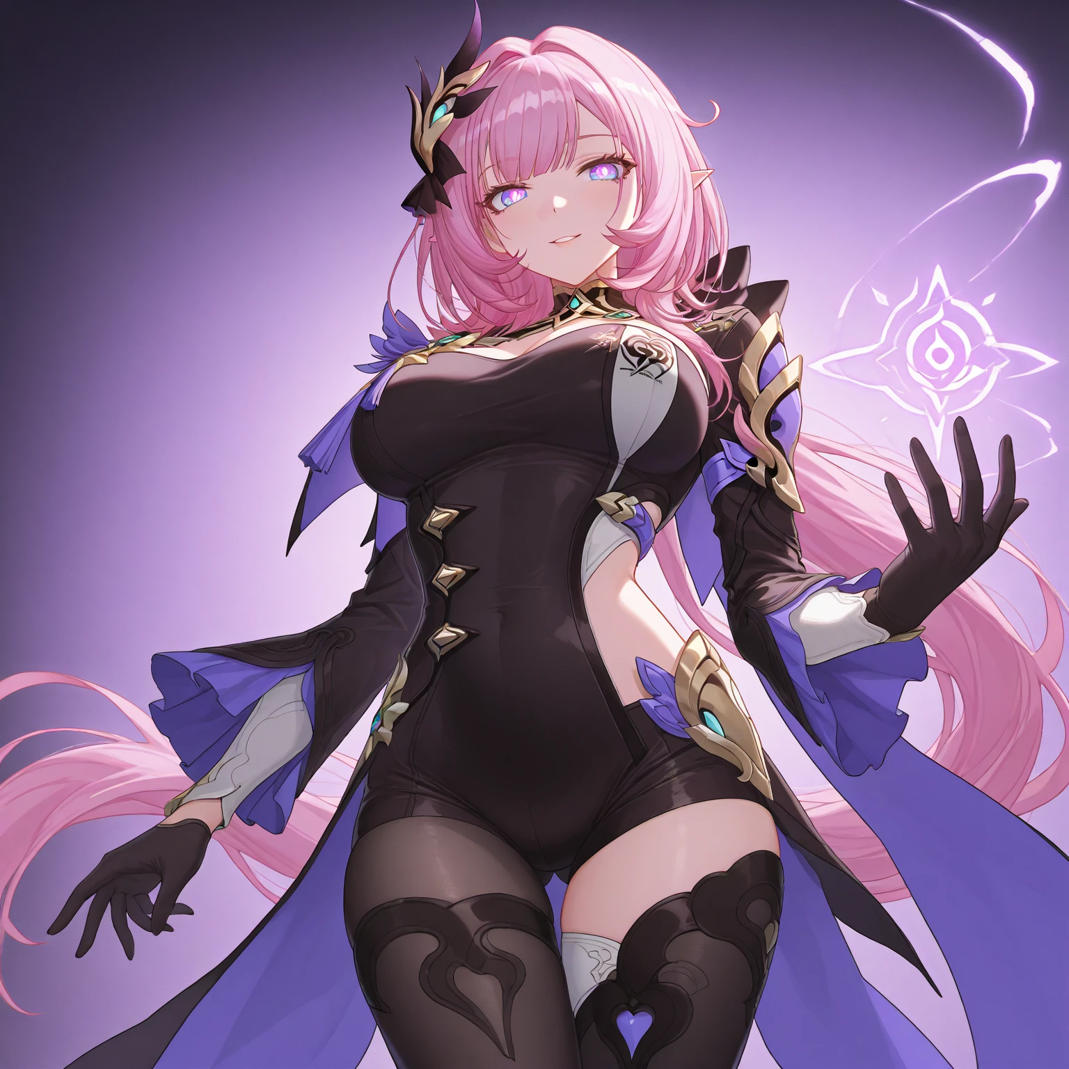 1girl,masterclass,best quality, illustration, indoors, clemenceauDefault, upper_body, black_cape, black_dress, black_gloves, cape, capelet,cleavage cutout, closed_mouth, crown, elbow_gloves, small_breasts, smile, fur-trimmed_capelet <lora:clemenceau_d8_v2_e6:1>
