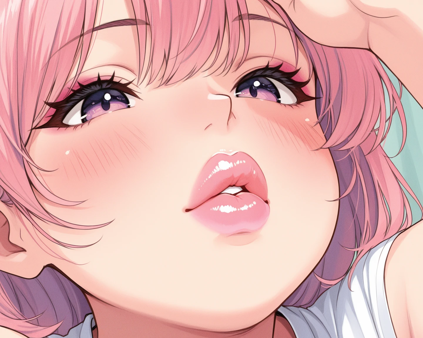 (best quality:1.3), (4k quality),(sharp image), Sakura, ((Detailed face)), ((masterpiece face)),((perfect detailed eyes)) (blush), Sakura, (((pink hair, short pink hair))), green eyes, pink lips, pink lips, sly face, face with stern features, ((detailed face)), perfect face, highly detailed eyes, masterpiece, absurdres , (intricate details), (colorful),cinematic lighting, extremely detailed CG unity 8k wallpaper , 1girl, solo, mature female, erected tits, fit body, cameltoe , ((bathroom)), ((perfect small erected breast))((fit slim body)),((((nude body)))) ((kneeling and doing perfect blowjob))((perfectly detailed blowjob))((((licking penis))))((sucking penis))(((perfect tongue)))(((perfectly shaped penis)))