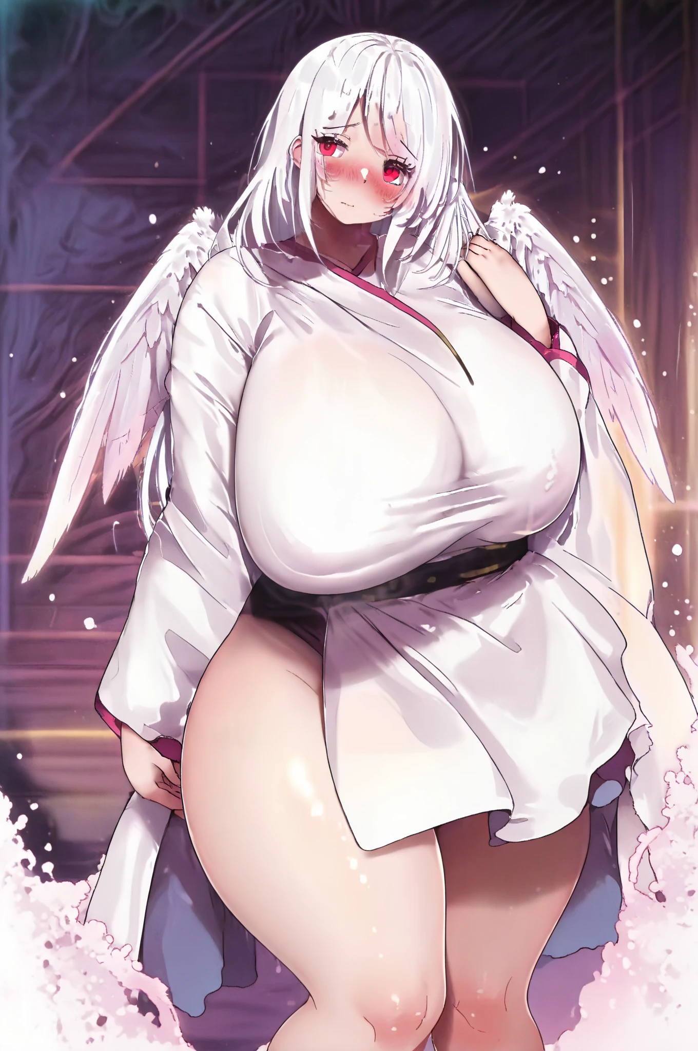 score_9, score_8_up, source_アニメ,Silver Hair,Center-parted bangs,long hair,very big breast,Eyes closed,smile,((1girl)),shiny skin,Heavy breathing,Lewd,????? nipples,gloves,Wet and see-through,High leg,Expose,front view,Ninja,Cowgirl,Sweaty,pussy curtain,open pussy,Squat