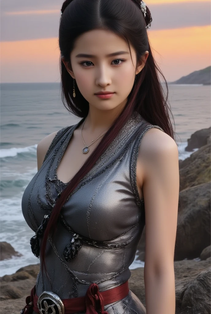 ,((Wearing a torn sheer costume of a superheroine)),(, No bra)), Wet crotch, Wet thighs, Beautiful girl with accentuated slender abs: 1.4, (((nipple tips protruding, areola is protruding, The shape of the pubic region is clearly visible)), sixpack abs: 1.4, Bust Botox, Photo, Sharpness, Unique 850 4, Koda850 k portrait camera, F1.6 shots, Ultra-realistic textures, Spectacular light textures, Cinestil 800 Fashion Mechanics, (futuristic sci-fi battle fashion: 1.1), (tied perfectly by chain), Restraint, Slaves, collars, ((wide prison with sunlight)), Dark fantasy, Realistic material details, extreme hight detail, Ultra-realistic materials ((Torn costume))), Wet, Cloudy, (Chained)), ((big emphasized by chains)), ((chains digging into crotch)), ( (Collar)), (, No bra), shredded costumes, broken golden shields and battle spears,, White combat gloves, Combat shoulder armor, Blood splattered on the face, Blood splattered, Realistic, (Bruises, Dirty, ripped clothing, skimpy clothing, Blood: 1.3), Torn Cape, Torn pantyhose, Long legs, ((iron pipe in the crotch)), Metallic shackles and fetters, ((chains hung from heaven)), Wet crotch is clearly visible, Swarovski's sword and the anatomy beneath his feet, (futuristic sci-fi battle fashion, Torn mesh stockings),