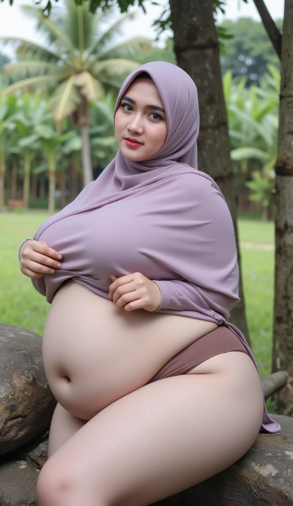 ((Chubby)), ((Straddling)), "Naked Lingerie Bra" ((Hijab Stylish)), (Malaysia female), age 15 years old, 8K, photottorialism, G-String, ((RED LIPSTICK))