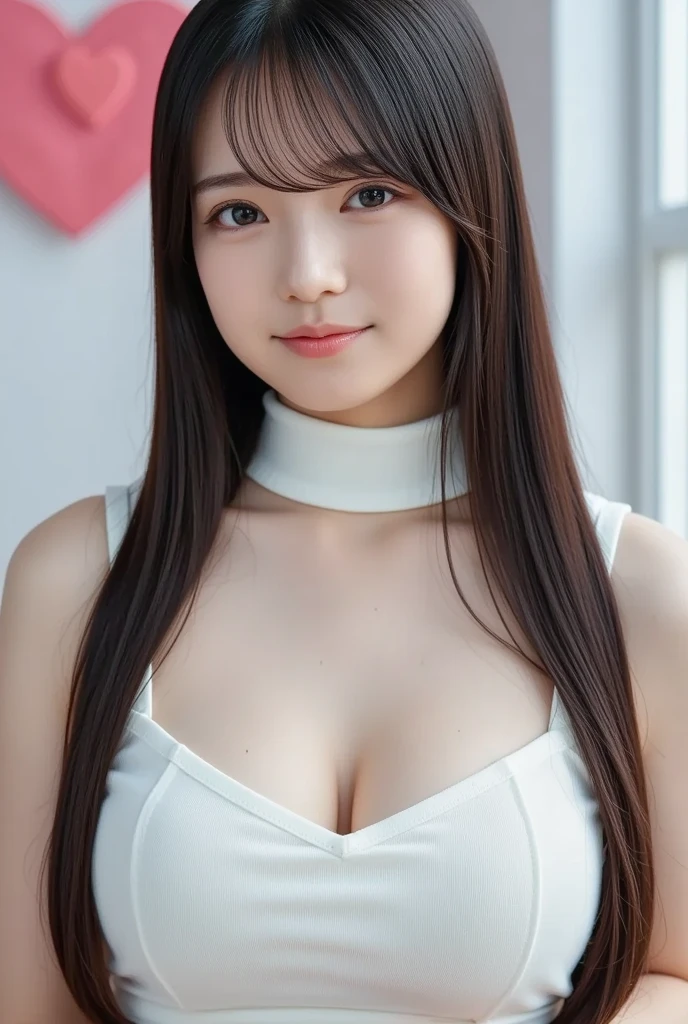 slender woman、small breasts、motor show companion girl costume、sexy smile、