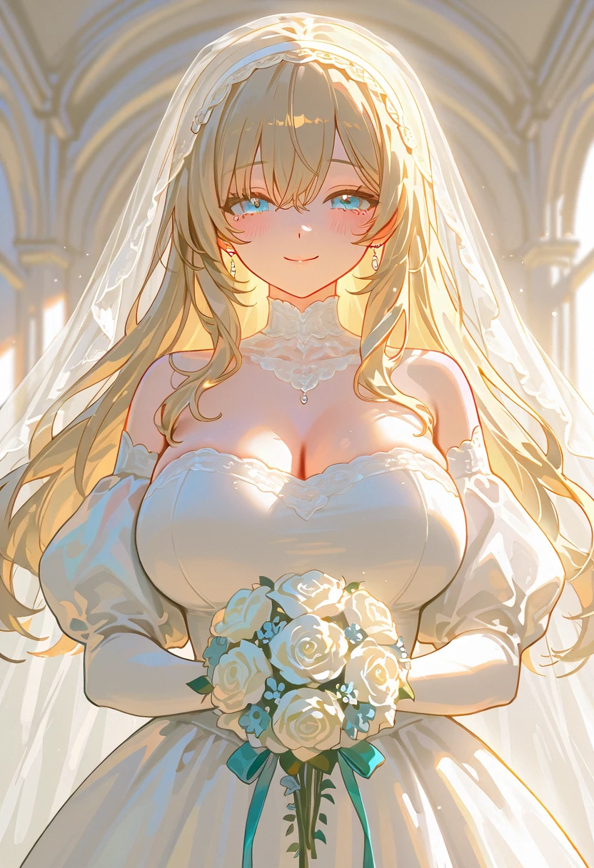 Blonde、Wedding dress、Big Breasts