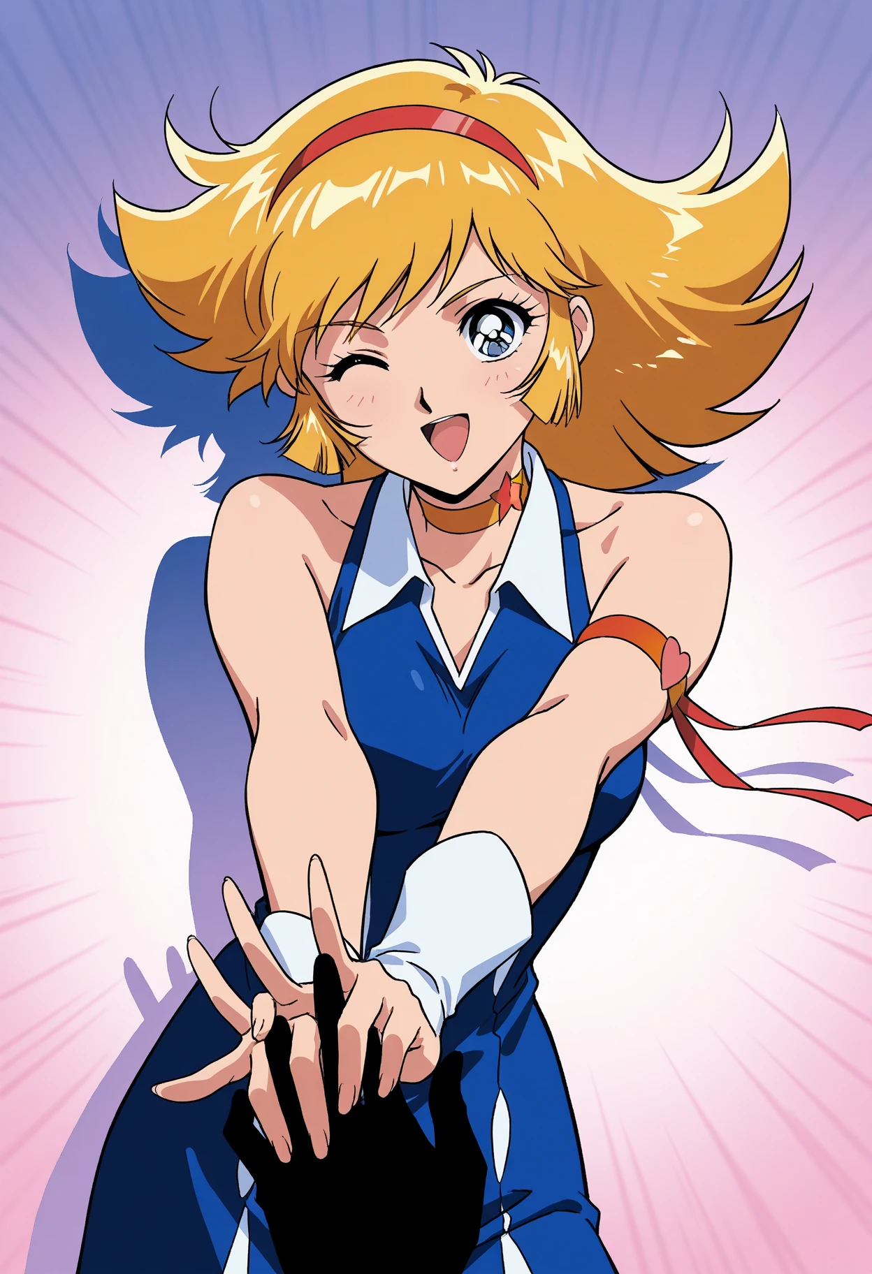 1 adult anime girl, bright colors, Rich colors, Studio light, ideal figure, candid pose, ???? ?????, ??????? visible, ???? tight ????? outfit, black tights, clothes tight around the ??????, embarrassed face