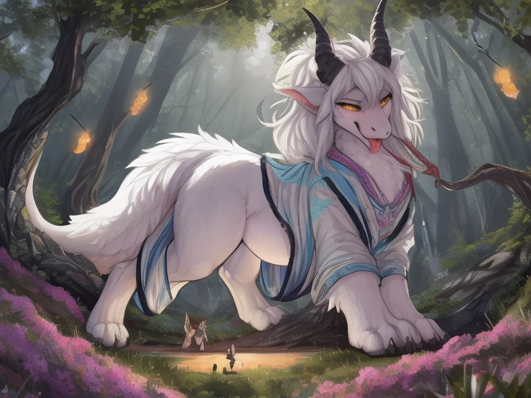 ultra-detailed, masterpiece, masterwork, high quality, best quality, hdr, (nature, night, waterfall), posted on e621, (by hioshiru), , female, solo, (white little body minotaur), hairy dragon, (, white chubby body), (long silver hair, yellow eyes), sitting, dynamic angle, ((vulgarity, spread , , ))