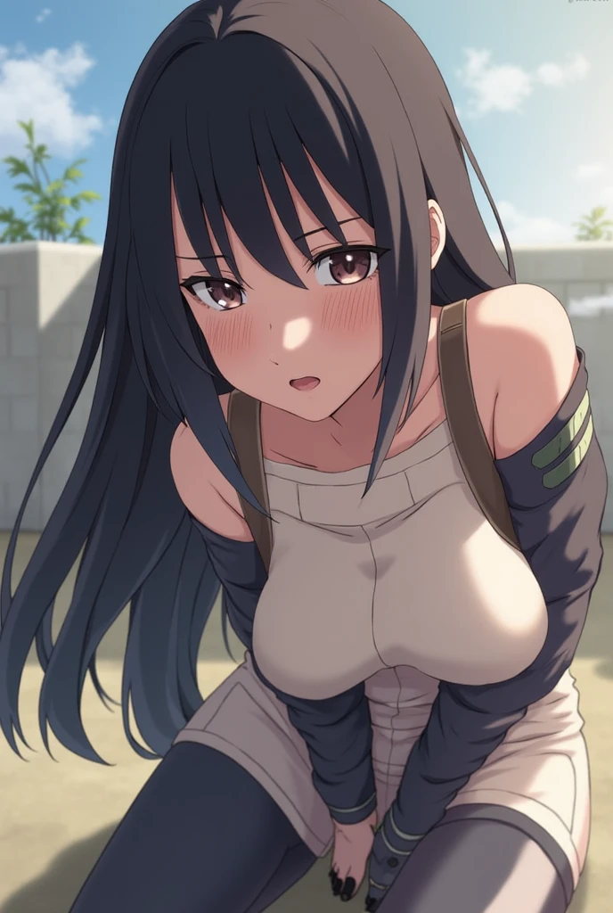 1boy, CC, big grin, vest, striped shirt, striped sleeves, paizuri,  blush, breasts, (projectile cum),cum on body, cum on breasts, , cum on hair, facial, overflowing cum, covered in cum, hetero, (lying on the floor), male pubic hair, on back, (penis), pov, soaking wet, soaked in cum, sweaty, extended arms, nipples ,((show nipples)),medium , perfect , perfect nipples , perfect hands, perfect fingers, five fingers