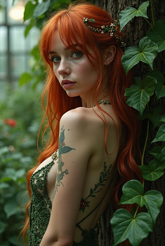 absurdres, foto RAW, mais alta qualidade, (obra-prima: 1.3), foto de cor RAW de alto detalhe, foto profissional, unidade de papel de parede CG 8k extremamente detalhada, foto-realista, realista, foto RAW, obra-prima, melhor qualidade, highres, illustration, 1girl, 16 ANOS, baixinha, tiny girl, magra, branca, ruiva, cabelo vermelho, cabelo ruivo com cachos, cabelo ondulado, curly hair, Average length, cabelo preso, pernas finas, rosto lindo perfeito com sardas, cardune lips, belos olhos realistas, olho direito verde, olho esquerdo azul, heterocromia, pale skin, textura de pele detalhada, seios planos, seios muito pequenos, bunda pequena. Rosas vermelhas tatuadas nos ombros, tattoos of pagan symbols on the forearms and hands. Corpo magro, esguio. Ruiva. Sorriso. Saindo do banho. Suada. Fazendo sexo oral. Estilo bruxa. Pagan style, Celtic, wiccan. Escocesa. She looks amazing. (Body painting in the style of the tribes of northern Scotland, colar com pingente de pentagrama, design detalhado), campo, fogueira ritual, Stonehenge, noite.