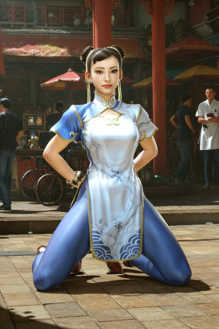 (ultra high quality), detailed face, high resolution, ((masterpiece)), ((best quality)), ((ultra detailed)), delicate, (ultra realistic), ((extremely detailed)), depth of field , ((cowboy shot: 1.4)),
((2girl)), group, sitting on the floor, ((varied poses)), elementary girl, loly, short stature, small breazt, ((without bra)), small build,
varied poses, looking at the viewer,
((intricate arcade machines)),A row of arcade style machines sitting in a row in a video game room, game controller, game console, controller, television,
short sleeve, sleeveless clothing, ((white waistband)),((Chun Li))), SF2CL, bows, covered bows, Chinese dress, qipao, blue suit, spiked bracelets, puff sleeves, brown pantyhose, white belt, white boots,flat chested, flat stomach, tiny body, small stature