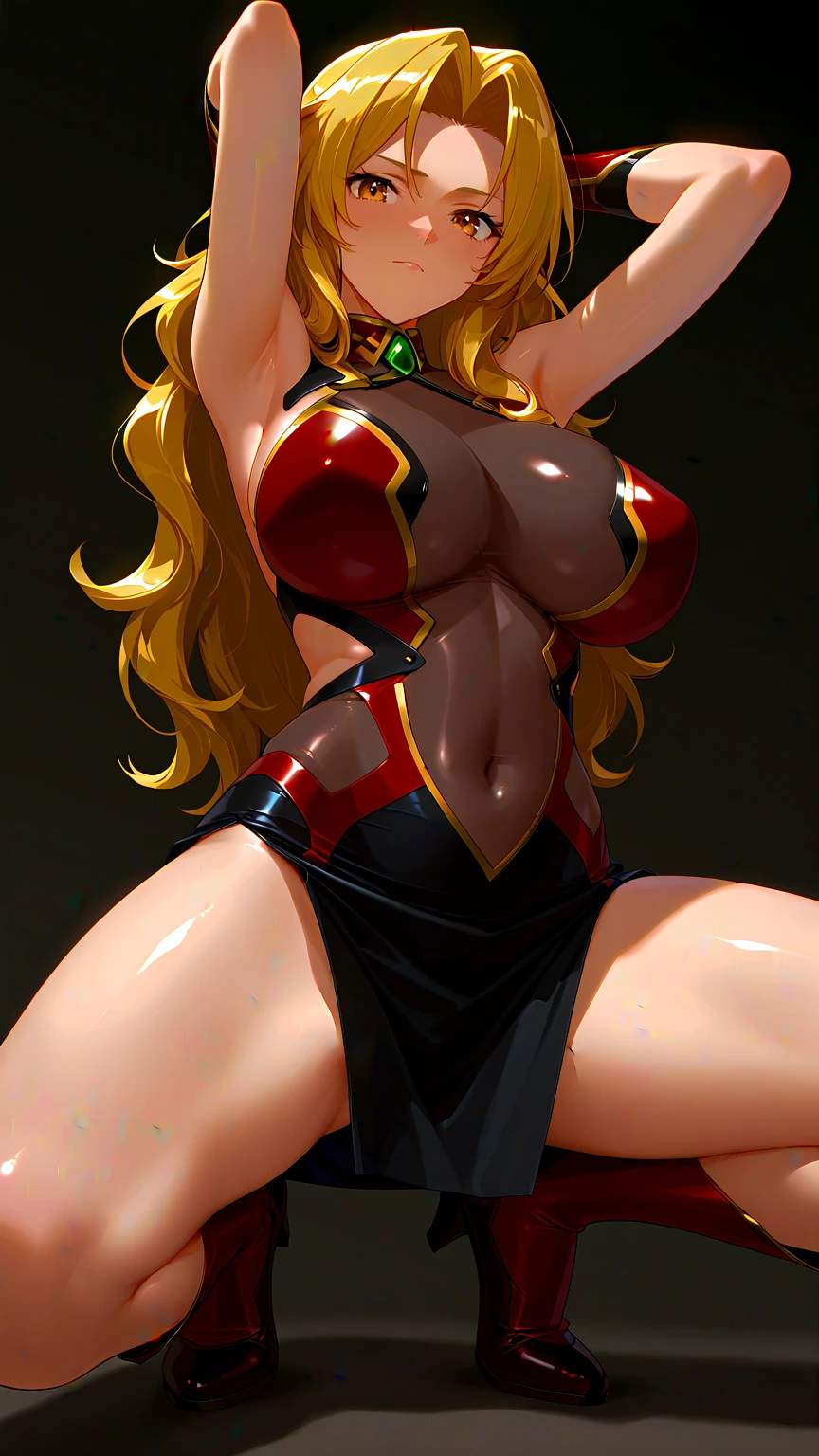 (masterpiece, best quality:1.2), cowboy shot, solo, 2girls, mcblaze, dark skin, dark-skinned female, fit female, abs, radiant beautiful happy face, looking at viewer, hand on hip, ahoge, underwear, panties, thighhighs, fingerless gloves, cleavage, fire, huge breasts, nipples through clothes, cameltoe, beautiful face, wide hips, beautiful eyes, red eyes, cute face, moaning, thick thighs