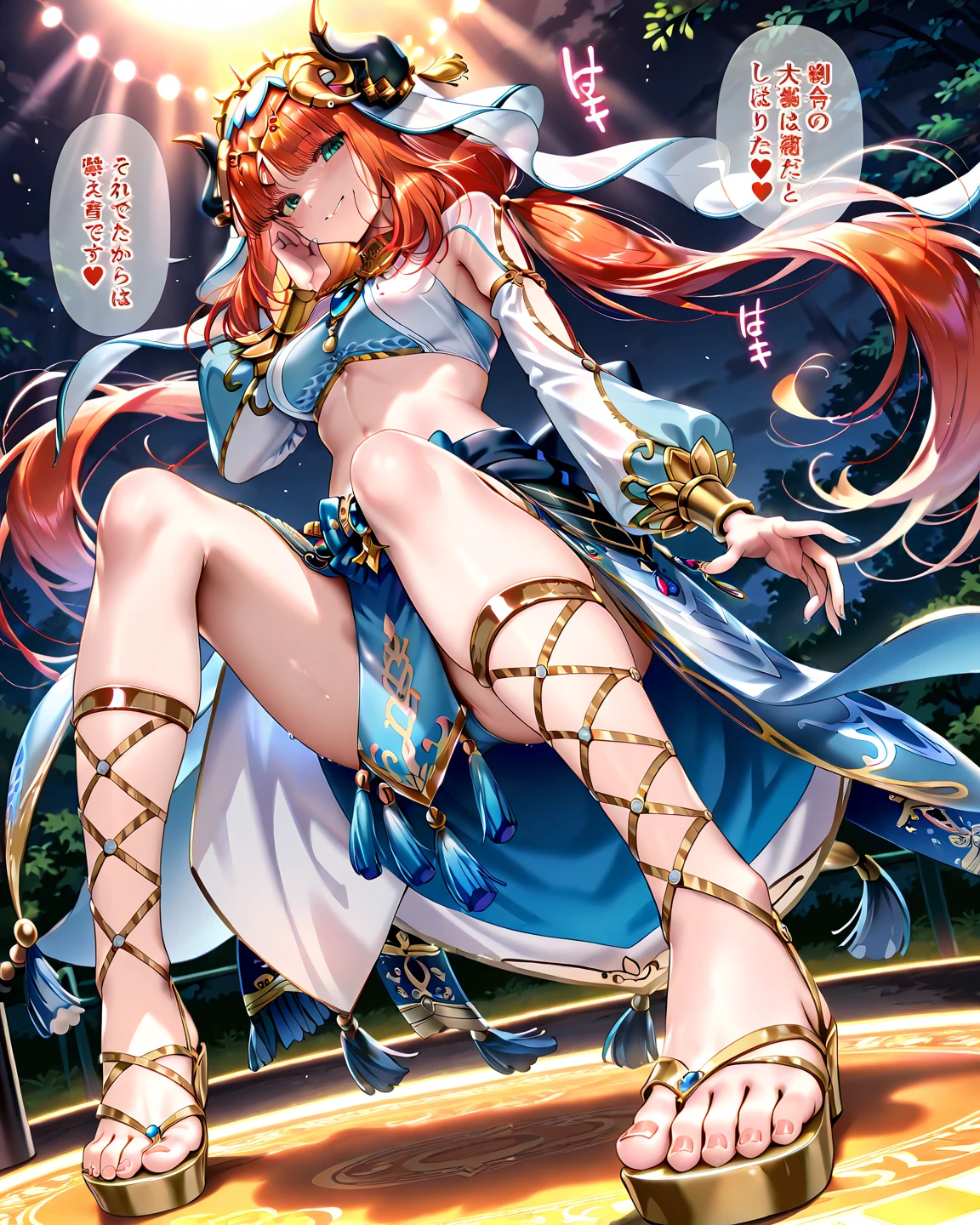 Image creation request
Character settings Name: Yuki
Age: 18
Gender: Female
Height: 150cm (no need to include in the picture)
Body type: Feminine, voluptuous figure, slim, long legs
Hair color/style: White bob cut, shiny, silky to the touch
Eye color/shape: Large droopy eyes, long, thick eyelashes, sleepy, divine, fantasy
Clothing: Loungewear
Facial expression: Dejected
Detailed emotion: Confused
Special expression: Waking up
Pose: Sitting with legs stretched
Action: None
Hand/finger movement: None
Background description: Room
Color/atmosphere: Bright, glittering
Special elements: Bedroom
Special elements: Bugs
Special items and features: None
Eye features: Blue and red odd eyes, divine, fantasy
Hair features: Straightly trimmed
Quality setting position prompts:
Gekiga-style, masterpiece, masterpiece, best quality, ultra-high definition, highly detailed, incredibly high resolution, official art, glossy, sharp focus, ray tracing
Low quality avoidance negative prompts:
Low quality, blurry, worst quality
Profanity avoidance negative prompts: nsfw
Artwork collapse avoidance negative prompts: bad anatomy, extra limbs, deformed, antennae
Others Gaze/eye line: far away, so the whole body fits
Screen size: 4:7
Additional requests: None
Generation information gen-id: None
[Infringement gen-id] Seed value: None
[Infringement seed value]
Instructions Translate the Japanese prompts into English and generate images.