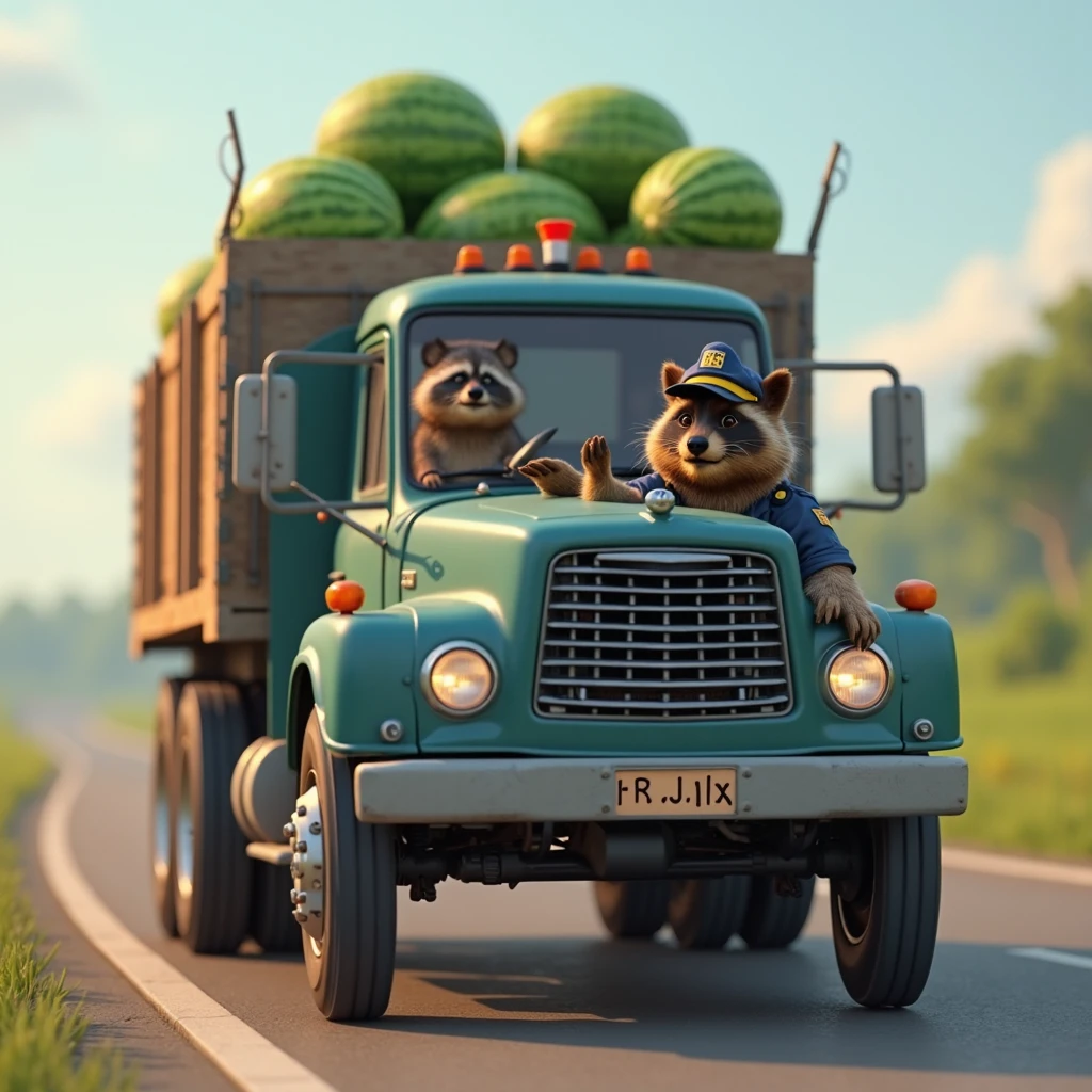  (Winne the pooh) driving a Ford F150