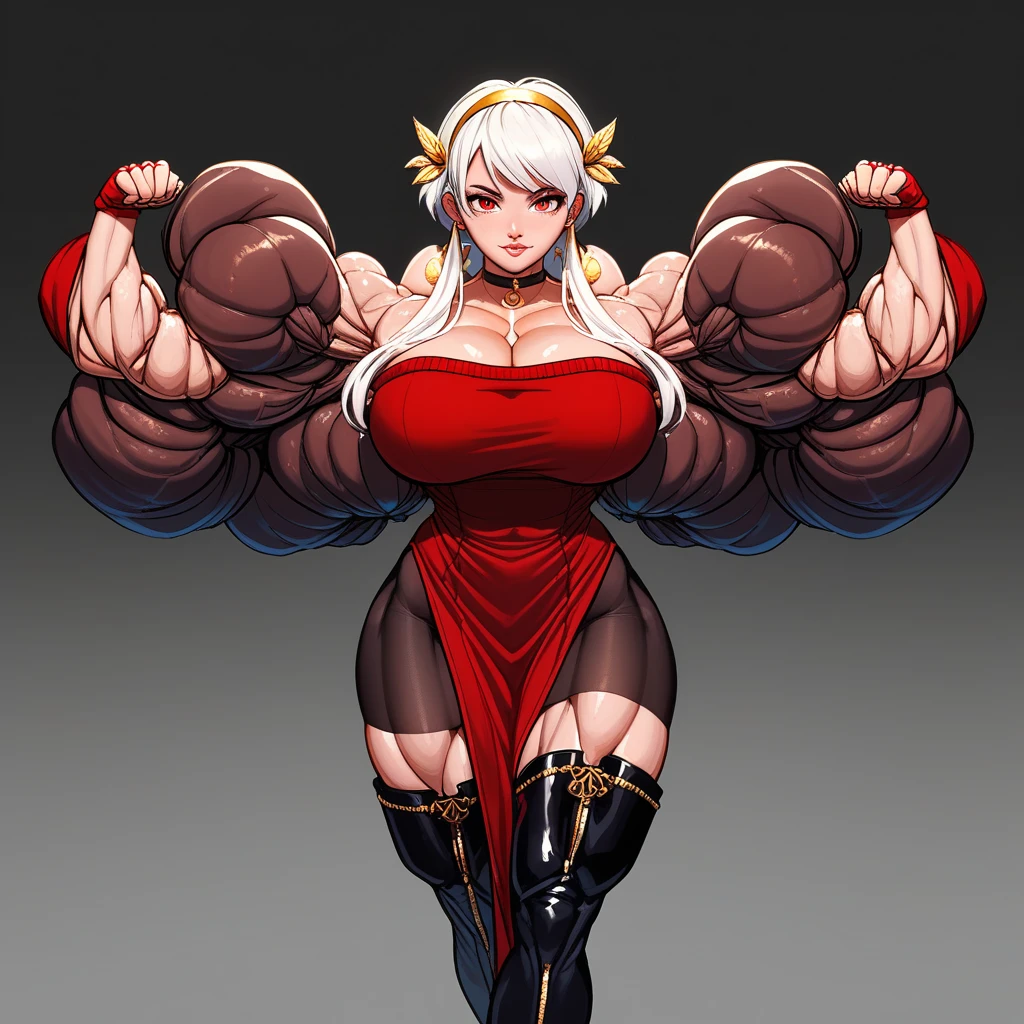 A drawing of a woman with horns and a demon's head, muscular and scary, muscular!!, anime monster girl, opal proportions, muscular girl, muscular!, powerful and huge, sww version, mika kurai demon, detailed manga style, a very beautiful berserker woman, muscular!! Sci-fi, ecchi anime style, ikki tousen, muscular! fancy, sleeve-style, Multiple Pages, multiple images of the same character,