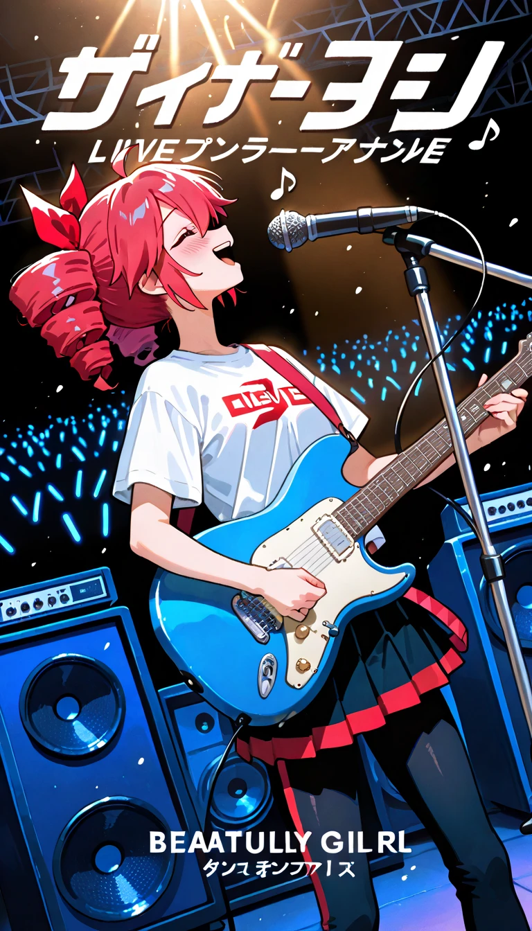 Furry A young female Antro-Olenikha performs with a guitar at a Rock Concert, Furry of the underground female Olenenikha, furry deer, bright dynamic poses , appearance young figure hourglass , spiked collar, short topic bare Holey Shorts you can see the , demonstration , plays guitar, rock guitar, bright and cheerful atmosphere /Atmosphere, gothic makeup, Rock paraphernalia , location concert scene, high resolution, Masterpiece , Realistic , high detail, Very detailed, short hair, multicolored hair, colorful eyes , Closed mouth, scarlet lips, Passion , hair ornament, Rock Bandana , armbands with spikes , digital art ,