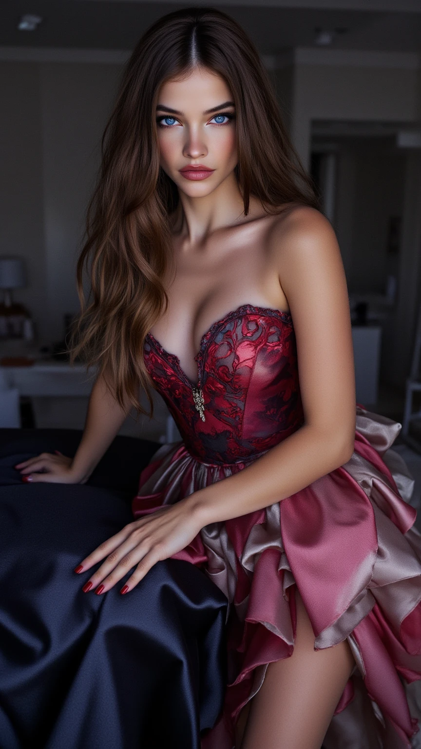 An ladi ai Russian model of near age 22 in party dress change dress 