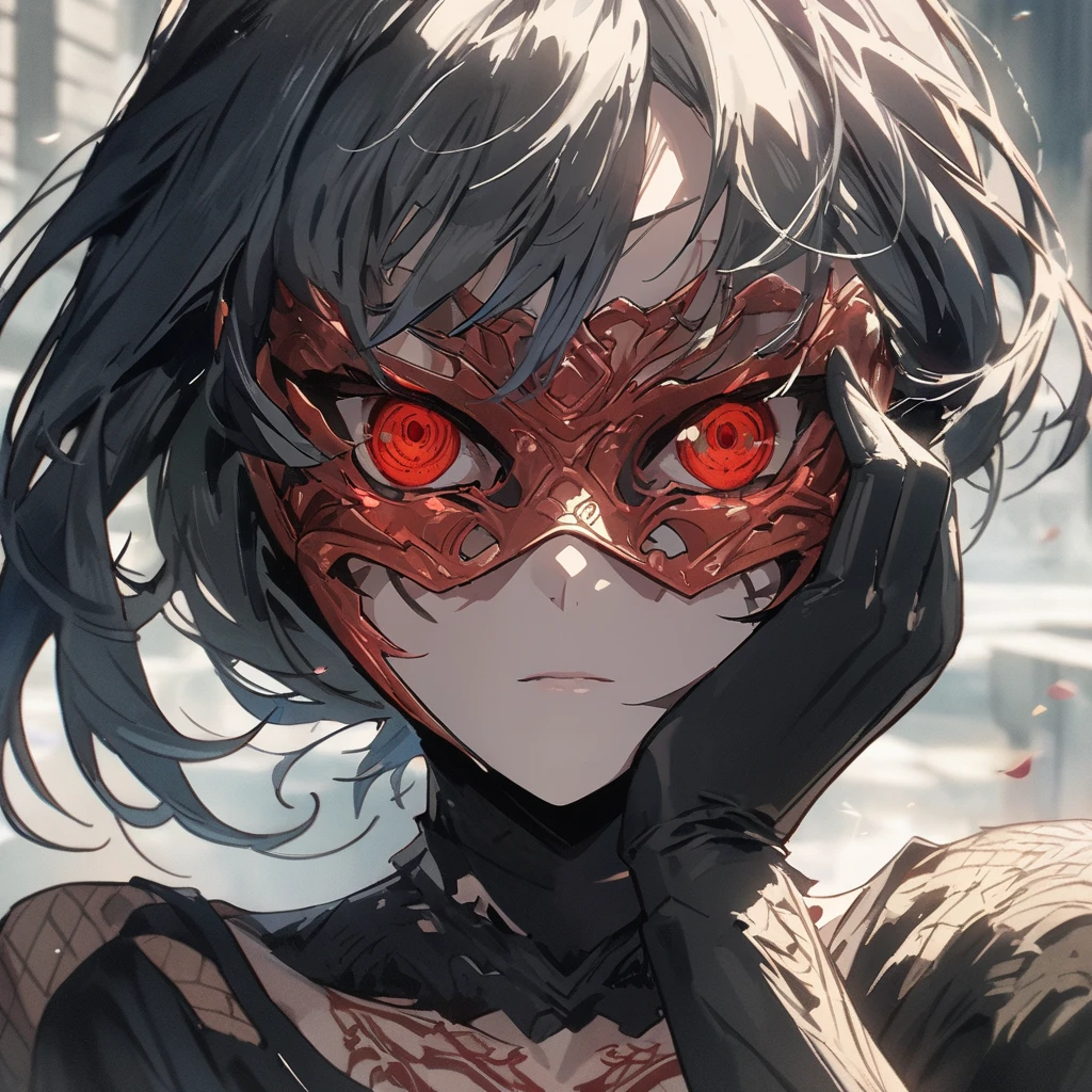 gorgeous lips, cinematic, (masterpiece), (best quality), (ultra-detailed), very aesthetic, illustration, perfect composition, intricate details, absurdres, detailed face, (anime, masterpiece, intricate:1.3), (best quality, hires textures, high detail:1.2), (4k),(incredibly detailed:1.4) (beautiful detailed face, beautiful detailed eyes) ,extreme details eyes anime girls original characters women red eyes inked girls tattoo  katana weapon mural dragon Japan Japanese Art artwork drawing digital art sketches illustration portrait display Chun Lo warrior demon vertical hand on face anime mask clothes yakuza fantasy girl mobile wallpaper phone wallpaper