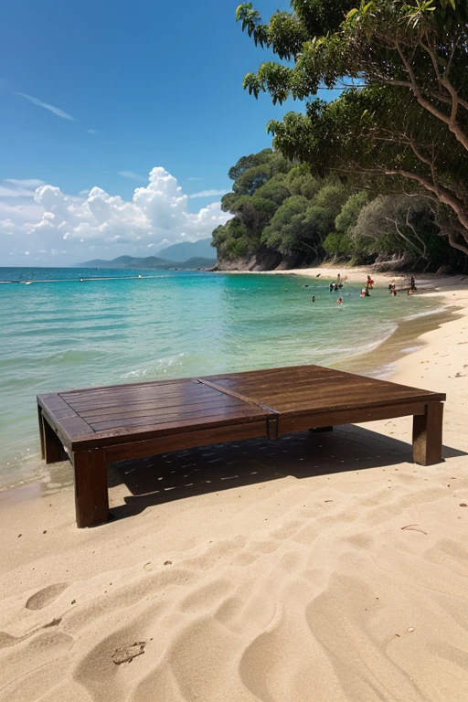 Female supermodel lies on a sunlounger. ???????? facing upwards towards the sky. Red ??????. Backyard. Marble tiles. Sunrise.