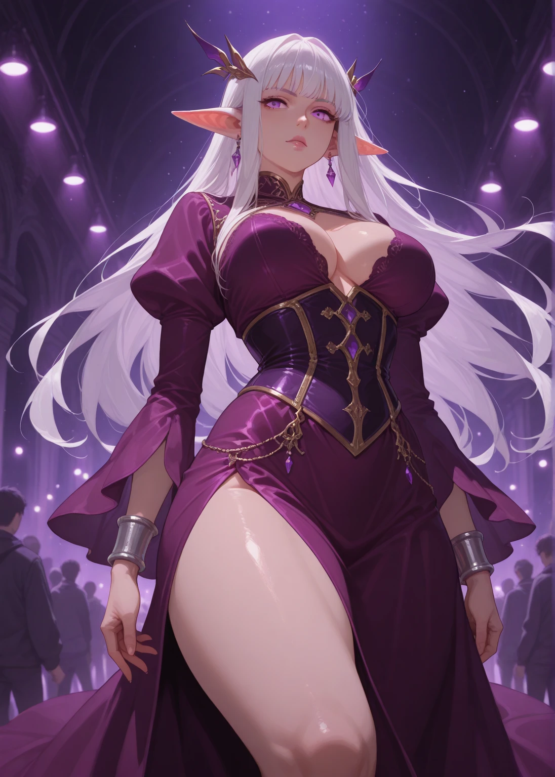 h3ine,
BREAK (bare shoulders, bell, black gloves, black pantyhose,chinese knot, detached sleeves, flower knot, gloves,neck bell:1.2),
BREAK indoors, classroom,
BREAK Standing at attention, looking at viewer, NSFW,(seductive look, flirting, sexy), ((looking at viewer, front body pose)), BREAK (masterpiece:1.2), best quality, high resolution, unity 8k wallpaper, (illustration:0.8), (beautiful detailed eyes:1.6), extremely detailed face, perfect lighting, extremely detailed CG, (perfect hands, perfect anatomy),