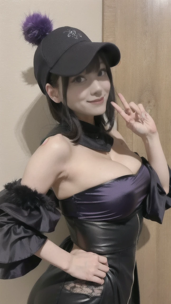 ((top-quality、8K、masterpiece:1.5))、very sensual beautiful face、1girl in、(((36-years old)))、(Slender figure:1.0)、((((((((Brown hair、poneyTail、Purple Rouge、Purple Eye Shadow))))))))、((Double Peace Sign))、(((((in a house、Cinema Seating、fullnude:1.0)))))、((Shapely))、((((Very toned stomach and lower abdomen))))、Beautiful areola、Beautiful nipples、hyperdetailed face、Detailed lips、A detailed eye、二重まぶた、((((((((severely brainwashed、deeply hypnotized face、Severe aphrodisiac addict、my eyes are so charming.))))))))、fullnude、full body Esbian、full-body view、((((((((Black knee socks、Black Gloves、Big black collar and oversized cow neck bell for pets、Big Hoop Earrings))))))))、With my mouth wide open、((Overwhelming huge breasts and overwhelming abnormal saggy breasts:3.0))、((((((((Breast size is overwhelmingly too large、Make your overwhelmingly large breasts look even bigger、Both breasts hang abnormally long.、Push out your chest to emphasize your overwhelmingly large breasts.、Spread your legs to emphasize your pussy))))))))、((miss universe model body type、Big breasts contest model body type))、((((((((No underhair))))))))、(((((((((Quite tall)))))))))、(((((Spread legs wide、Spread your thighs naturally、Very happy、Great smile)))))、very beautiful nipples、very beautiful lower abdomen、skin is not'won'go、(((((No body hair from neck to feet)))))