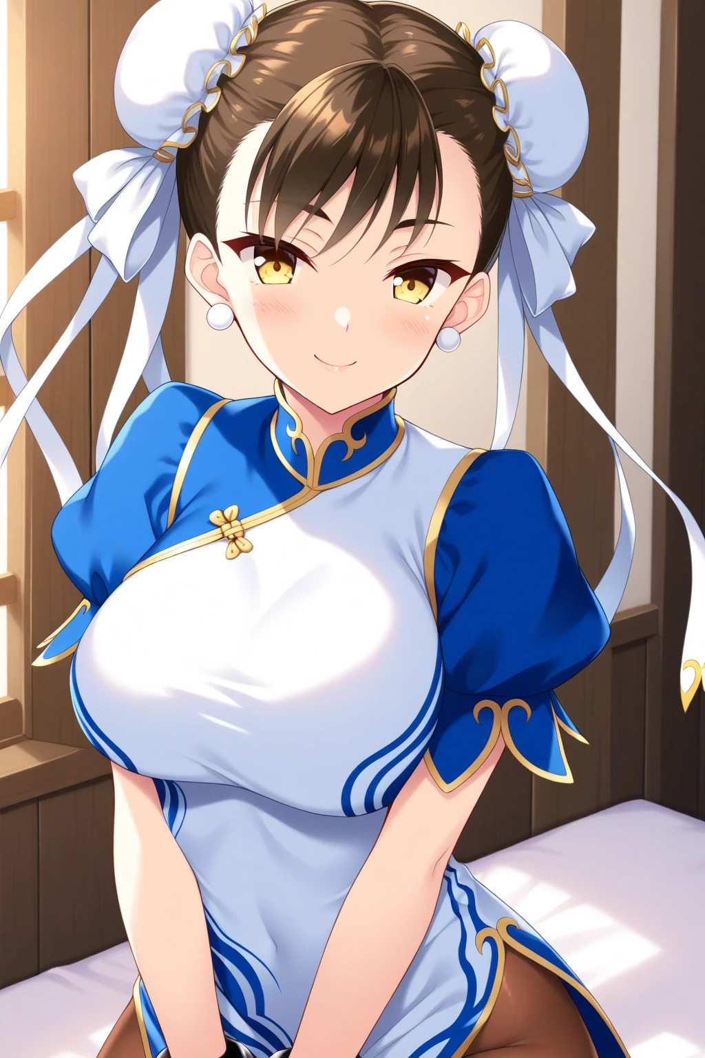 Beautiful girl Chun-Li in enamel long-sleeved Chinese dress(1 person)