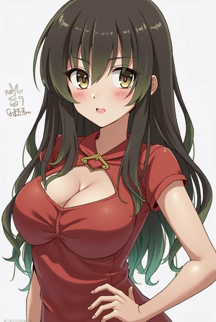 ((masterpiece)), highest quality, Super detailed,(One girl),(Yui Kotegawa morphing into lizard), Long Hair,Beautiful background , chest, Curved body, Look to the side, Worried face,