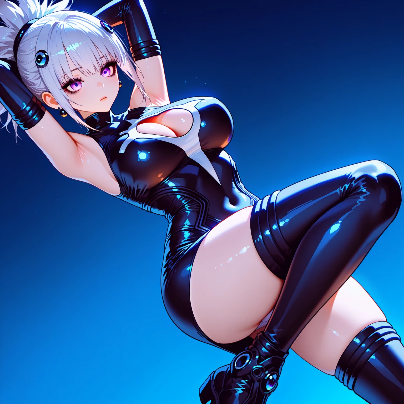 Ultra-high resolution, Ultra-high resolution, Ultra-high resolution, Ultra-high resolution, erotic、evildoer,Succubus,Succubus,Futanari、Big penis、Long penis、Big Breasts、Blue Skin、Silver Hair、Bobcut,Pink tight rubber suit、Fallen into evil、Nipples,Wicked Smile,Nipplesが立ってる,Tattoo on belly,The tattoo shines evilly,Cowboy Shot、Tattoo on belly,The tattoo shines evilly,Dark Theme,I&#39;m incontinent and my crotch is wet,Full body image。