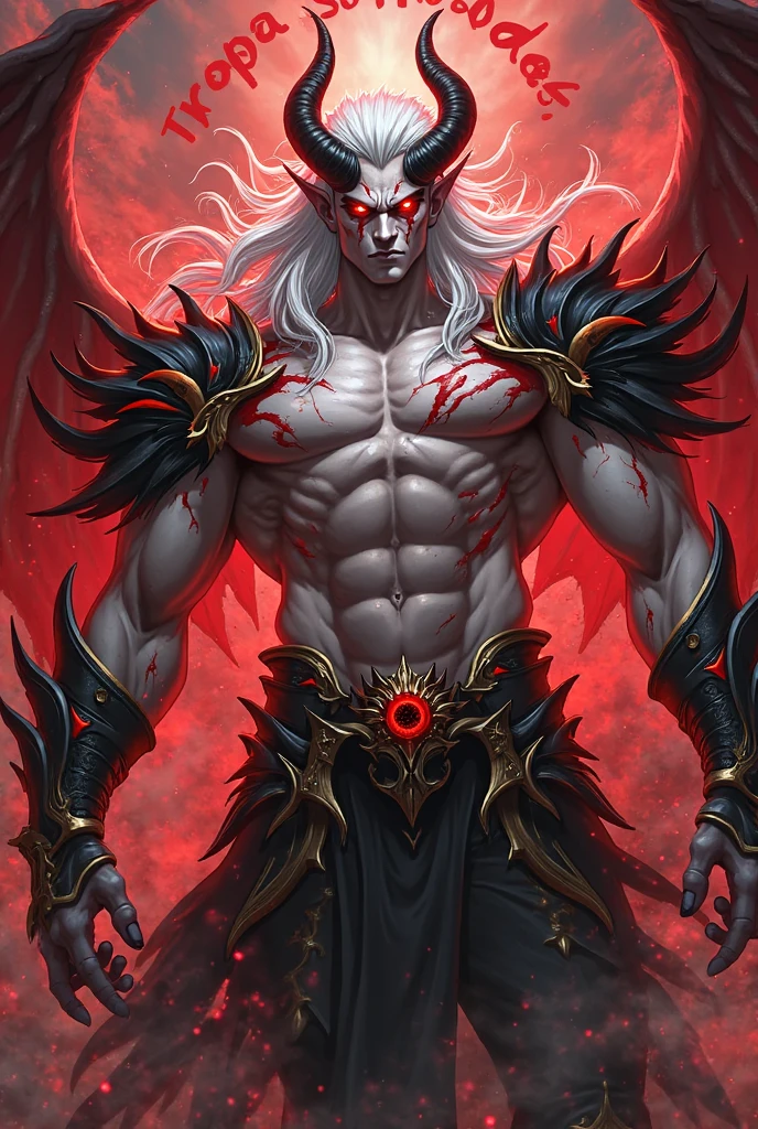 (megan fox), ((((((1 muscular demon girl)))))), (((huge upper body))), long hair, ((((huge demon wings))), (((pale skin))), (((sharp teeth, Huge horns, large nails))), navel, ((((full body front view)))), (((perfect hands, perfect fingers))), (((black empty background)))