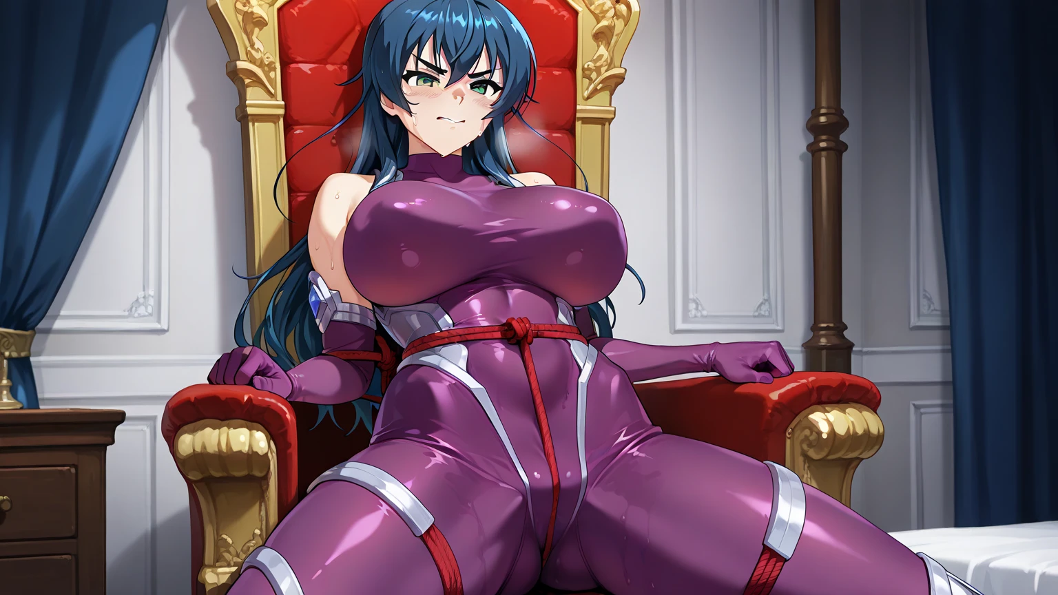 masterpiece, best quality, 1girl,black hair,long hair,glowing eyes, (finely detailed empty pupils and detailed face),,,,extremely detailed picture unity 8k wallpaper,solo,(latex military costume:0.9),large breasts,seductive smile,military hat,latex thighhigh,large breasts,black hair,pink eyes,black leotard,pantyhose,military coat,enamel suits,grossy lips,sitting,crossed legs