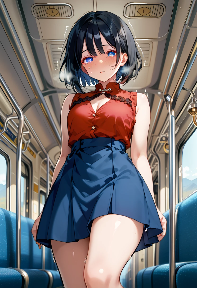 (Full body Esbian:1.5).(1 girl:1.4).(Show viewer:1.4). NSFW.bob cut. (thin:1.5). (make your legs thinner:1.6).santa clothes.(short red skirt:1.5).(big breasts:1.4). black hair.(long legs:1.7). Snowy city.(grabbing another’s breast:1.4).