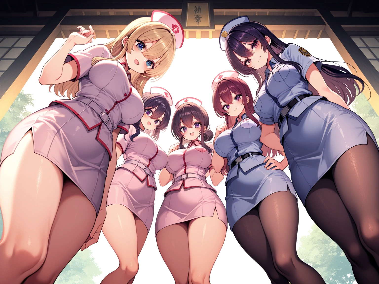 Ultra HD、Ultra high definition、Noise Reduction、perfection、Adjustment、Striking a balance、perfectionなアニメイラスト, Multiple Girls, Thousands of girls, Millions of girls, clone, Identical sister, An orderly line of sisters, An orderly line of sisters, Sisters standing in a line, Sisters in the background, Brown Hair, Curly Hair, Matching hairstyle, Hazel Eyes, smile, ((Matching outfits, Pink Uniform, Pink High Heels)), Matching hairstyles, White Background, High resolution, whole body, Pause、Camel Toe、Giant tit、Nipple Puffs、Cleavage、Plump、Super big breasts、Super big butt
