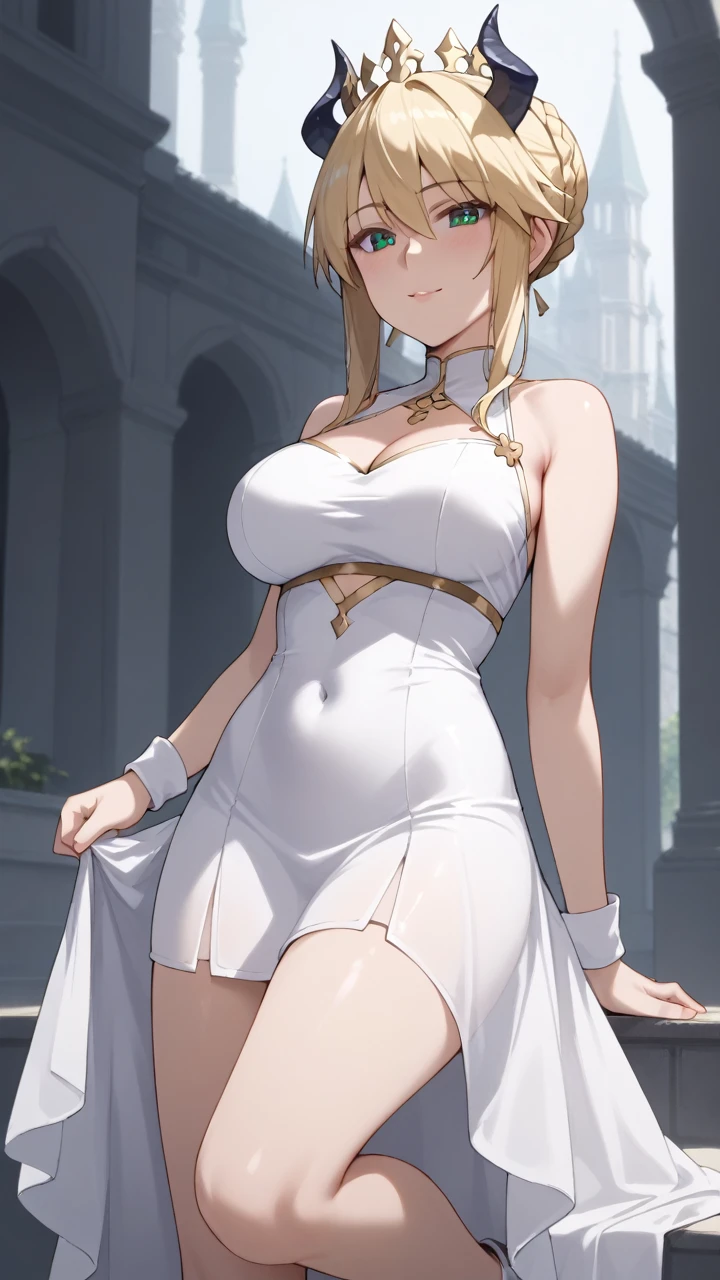 Camel Toe:1.4、(Sweat)、(vapor)、(((Long gloves:1.3)))、、Knee-high socks、Open your thighs wide to the left and right、Crouch on the ground、Show the audience your crotch, (、, Spread your legs:1.3, ))、1、Absurd、、golden headband、Flat lighting、elevation、sexy pose、Highest quality、Complex、Surreal、perspective, Very detailed, Detailed Background, shape、1 Girl、alone、Big Breasts、A light smile, Embarrassing, blush, (()), Long gloves、- Elbow hand pockets、Nipples、sexy、Sensual, Huge breasts, White Chinese Dress, (Chinese dress with slit:1.3),), Bridal Legwear, (Asymmetrical legwear:1.1), Lace trim, (Showgirl skirts, Cross lace skirt, Tight skirt, See-through skirt:0.5), White lace-trimmed gloves, Single Bridal Gauntlet, (Bridal Garter:1.1), A beautiful woman with supple curves, Bare shoulders, Cowboy Shot, church, Bushes, wood, maniac, Dynamic Light, Dynamic Shadows, the wind is strong, stomach,Knee-high socks、Long gloves,Knee-high socks、Long gloves