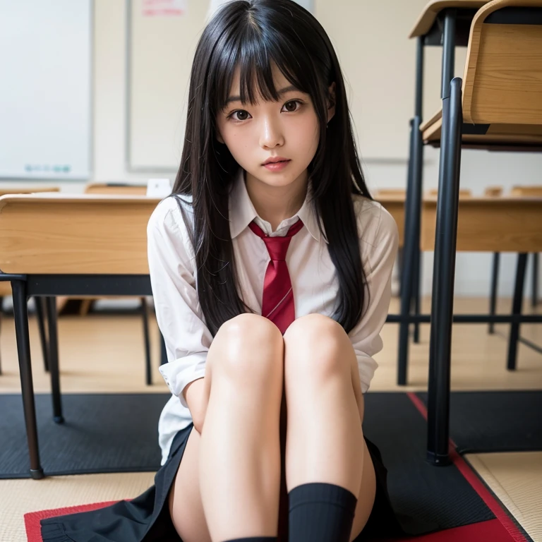 schoolgirls，16 yaers old，stocklings，Ultra-delicate face，Big leakage，pantyless