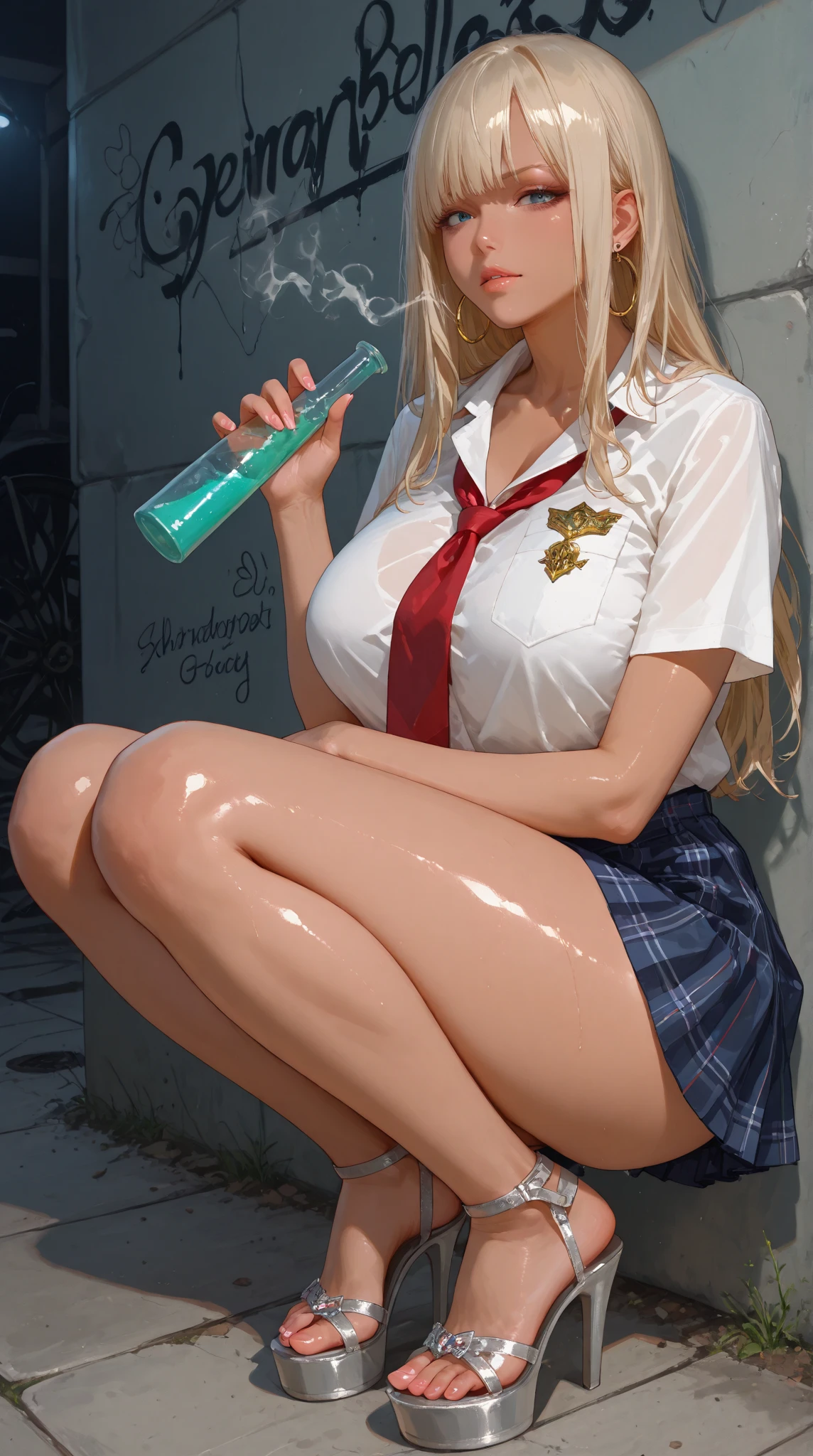 (((Skin exposed through uniform)))、(((((have sex with a man and make him ejaculate)))))、Nipples protruding from the bra、((((feel shy))))、((a blond))、beautiful Girl、Large beautiful breasts、cleavage of the breast、A slender、オマンコ、(((((Being forcibly)))))、((((((Lie down and spread your legs))))))、(((((make sexual advances)))))、((cum shots))、(((((covered in cum)))))、((Inside the bustling city))、((smil))