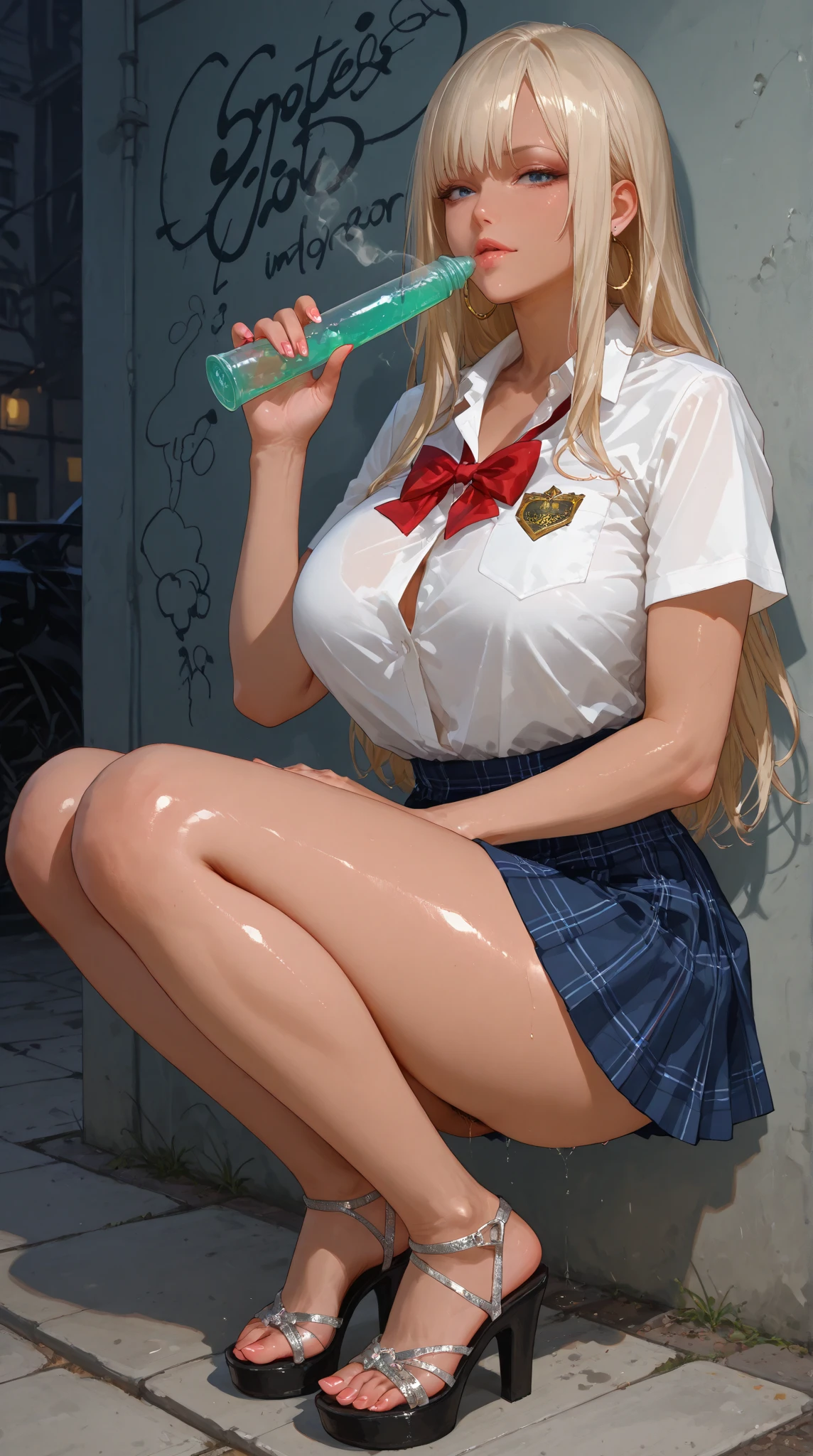 high quality,nude,cafeteria,tie,show off nipples,squatting,show off pussy,on grass,touching pussy,pussy juice,touching pussy,drown