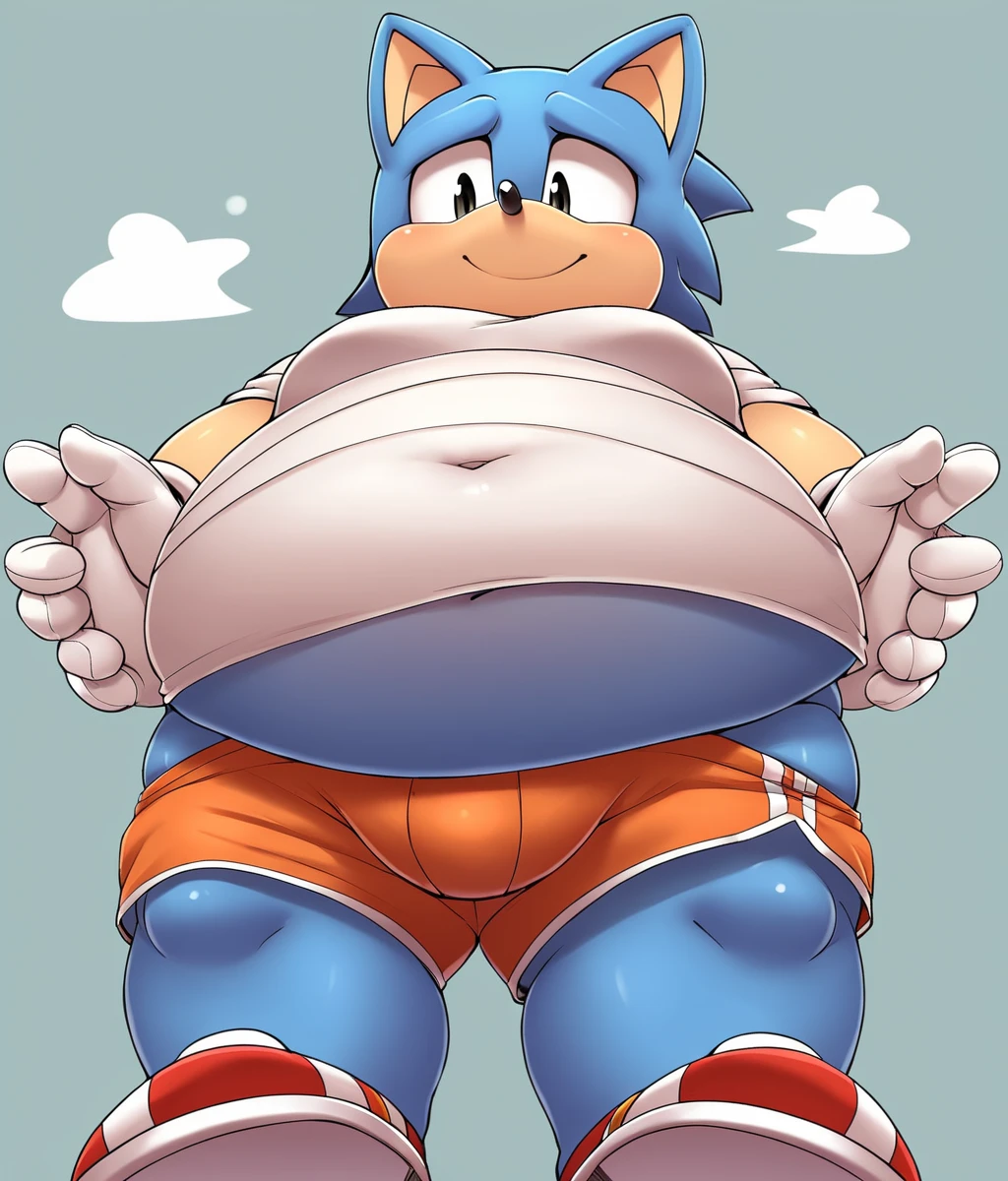 White unicorn, blue long hair, belly, chubby, muscular arms, thick thighs, masculine focus, blue underwear, detailed bulge, big balls, nipples, sexy pose
