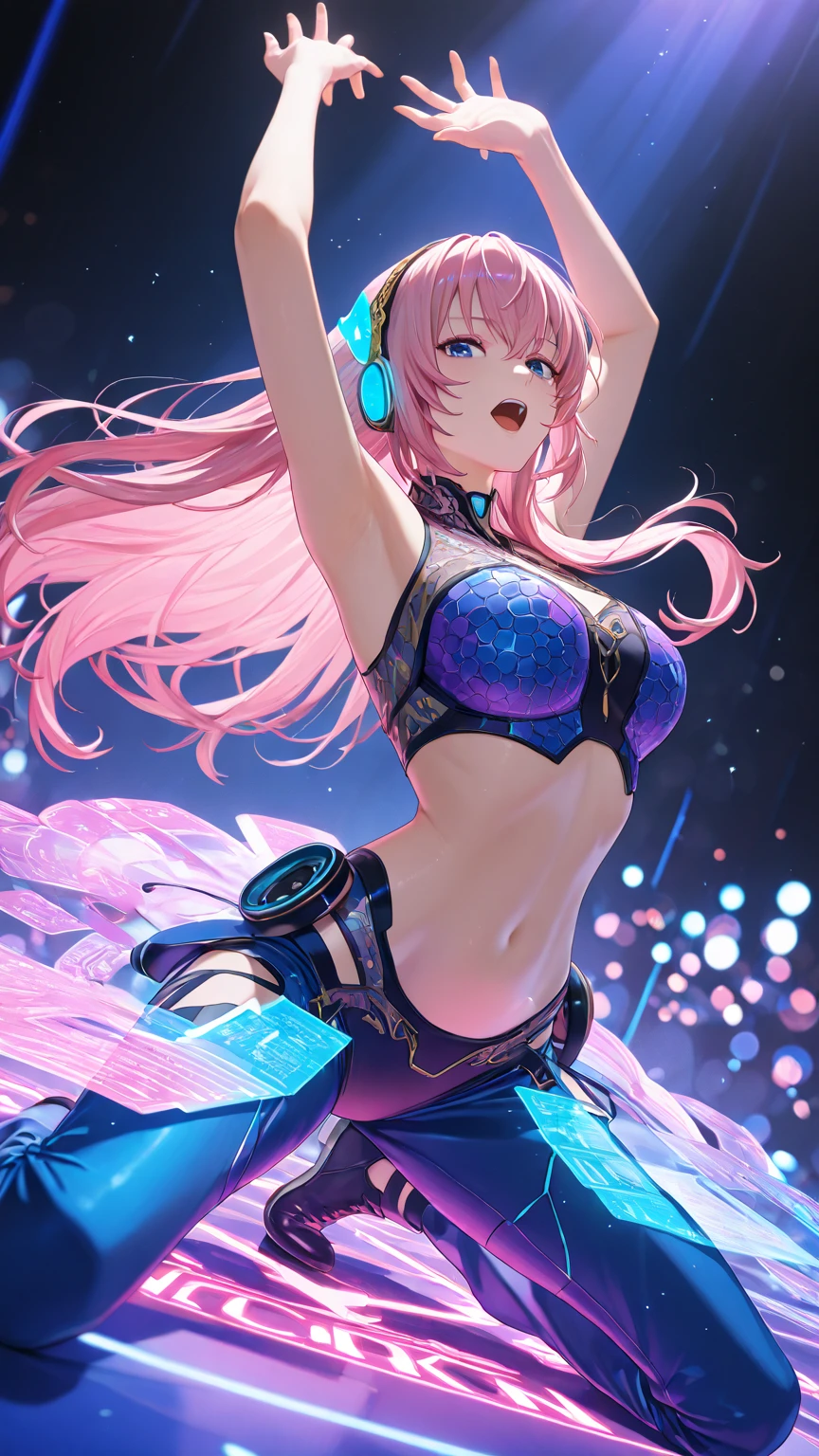 ((masterpiece)), ((best quality)), (Very detailed), ((Kawaii)), charming的, (charming), ((Sexy)), ((Very detailed)), 4k, (8K), best quality, (beautiful), (Anime style:1.2), Flat Color, , rest, Dynamic poses ((National Foundation)), rest, Upper Body, grade, Beautiful girl with Pink Hair，disheveled hair，long Pink Hair, hammerhead shark, White pupil，The legs are very thin，Very long legs, Blue eyelashes, ​masterpiece, rest, 1 girl ((20 years old)), Cyberpunk, Black bikini, The role played by Hanji Mili, Bangs, Dressed to perfection, thigh, have, Fortnite, Uterus tattoo, rest, Large Breasts, Smile, open mouth, long hair, hammerhead shark, (Pink Hair, Deep blue eyes:1.2), Bright Eyes, (Perfect eyes:1.2), (Perfect iris:1.2), rest, (Cool), rest, sparkling, Super shiny figure, sparkling, Cute face, Kawaii, Large Breasts, fine hair, disheveled hair, rest, Gray background , ((low shooting angle, Ground view)) High and high，Thin, 8K, From surrealism, Official Art, National Foundation，pretty short skirt，sit，Expose a beautiful ass