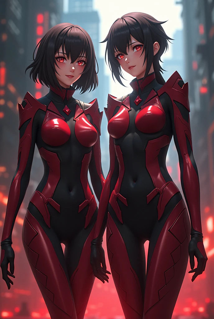 there are a mother and her daughter in front her, women in lingersuits standing next to a camera, a picture by Kamisaka Sekka, pixiv contest winner, conceptual art, commission for high res, posing for a picture, rule 34, [ 4 k digital art ]!!, neutral pose, illustration 8 k, triad of muses, ecchi anime style, poses for the camera