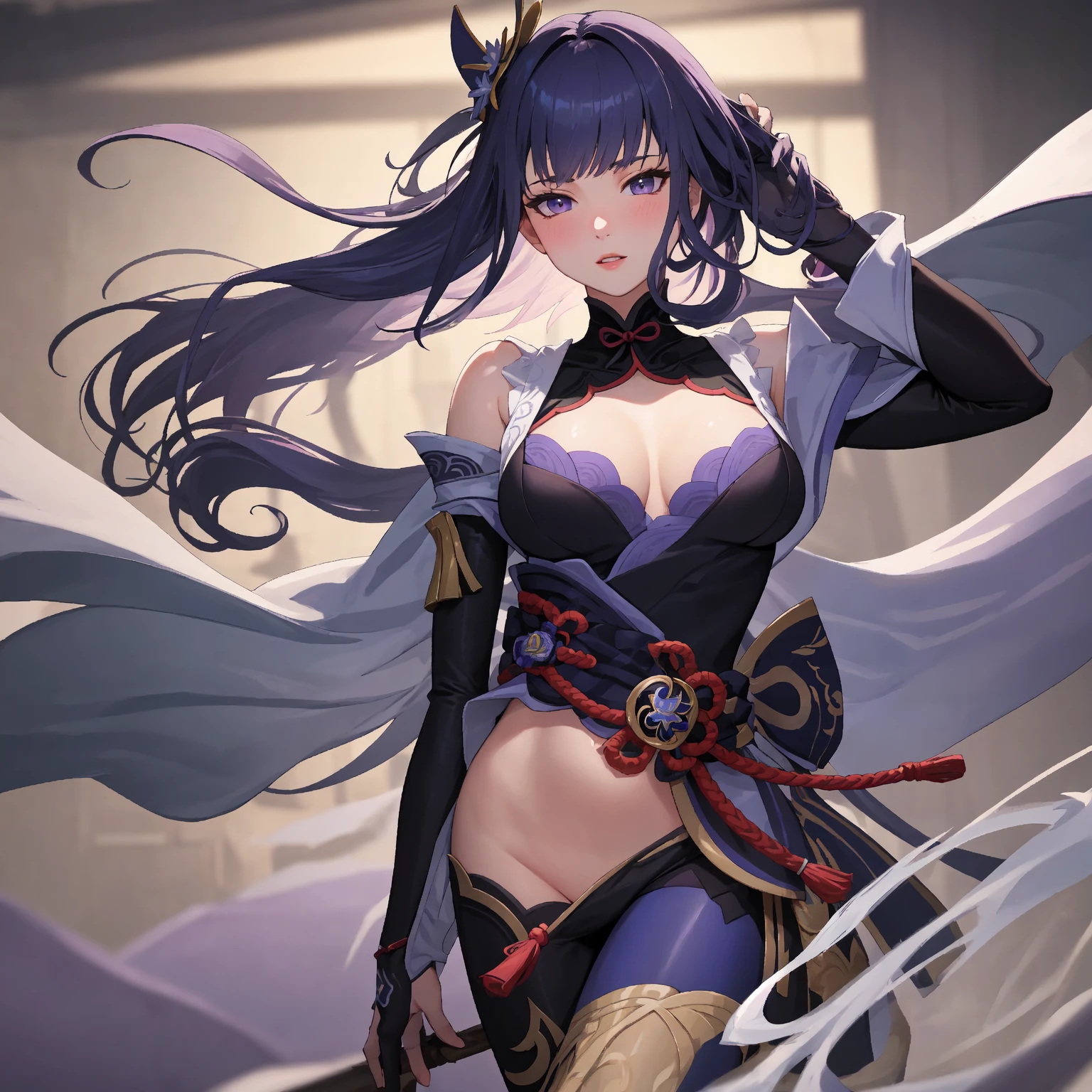 Anime - Style image of a woman with a sword and a pink dress, Kusart Krenz key art feminization, should tears fall, Onmyoji detailed art, extremely detailed art germ, Ayaka Genshin impact, Genshin impact of Keqing, Shi Tao, masterpiece goddess of sorrow, Genshin impact of separation, sexy human body