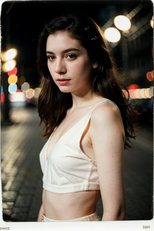 polaroid photo, night photo, photo of 24 y.o beautiful woman, pale skin, bokeh, motion blur