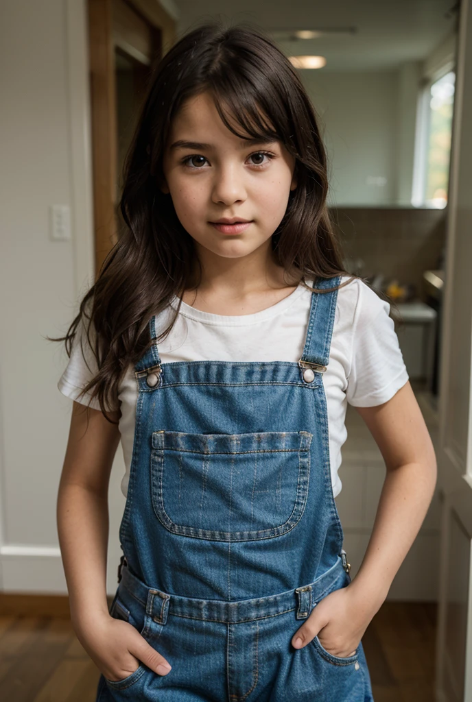 Curly ponytail girl in uniform Child