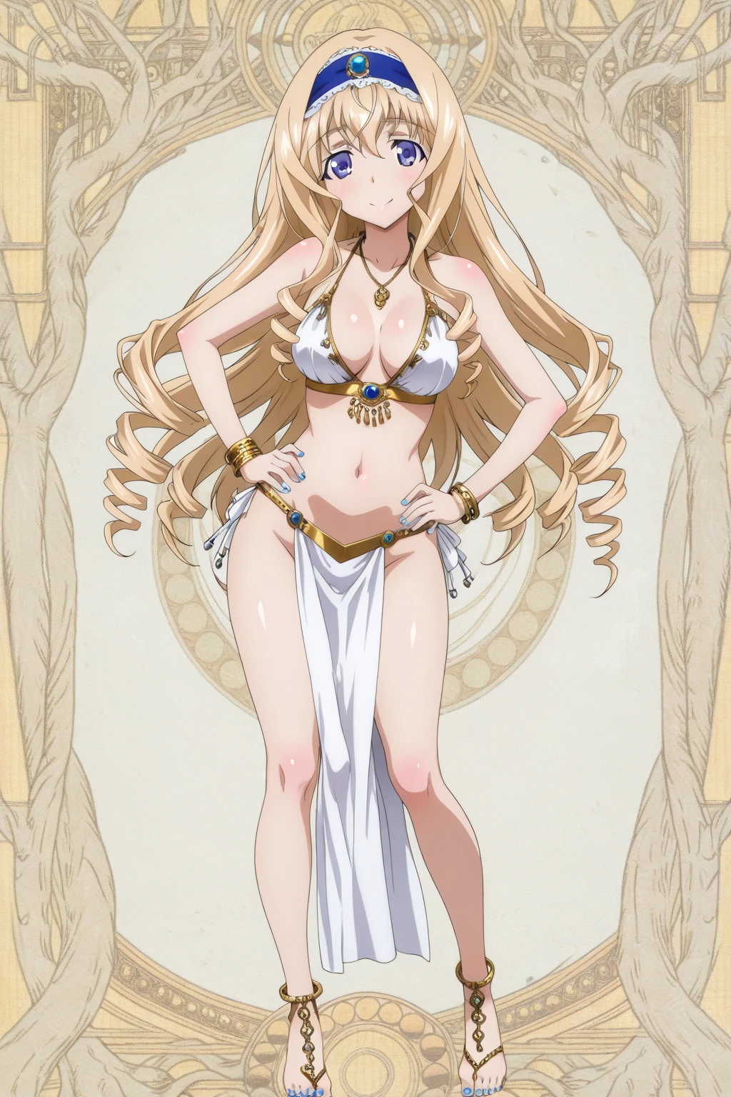 1 girl, elf ears, blonde hair, green eyes,wearing a white arabic costume , sexy,dancing, sensual