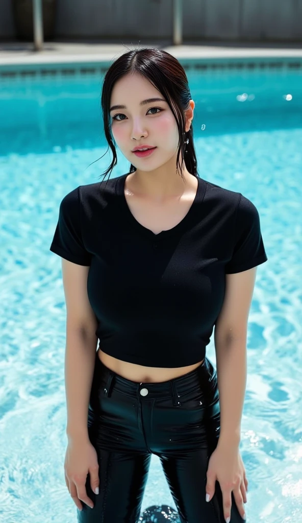 realistic, 1gril, naked, per HD, 12k, mask, wear Allstars shoes, Slim body, rather big body, six pack body, big round breasts, no clothes, beautiful breasts, looking at the camera, sitting on the sofa, transparent and clear genitals, long black hair, drenched in sweat, face details, person details, body details, clothing details, hair details, body details, body details, breast details, vagina details, clothing, eye details, sweat details, water details, pose (knees bent and legs wide apart ) whole body