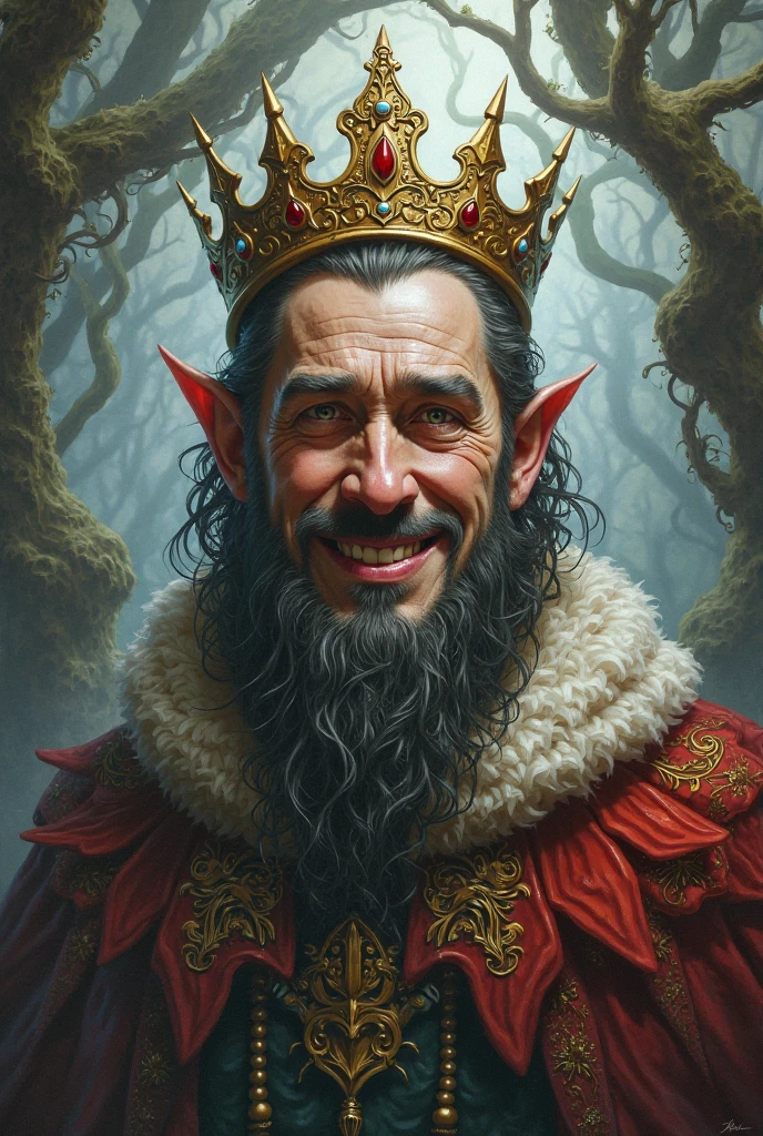 masterpiece, best quality, highres, 8k, cg wallpaper, reflection, ray tracing, 1boy, solo, <lora:christmas_slider_v1:1>christmas theme, <lora:strahd_v10:1> Strahd von Zarovich, vampire, long hair, (middle aged man:1.3) sitting in throne room, santa hat, santa costume, (christmas box presents,:1.3), (christmas gifts:1.2) from side, full body