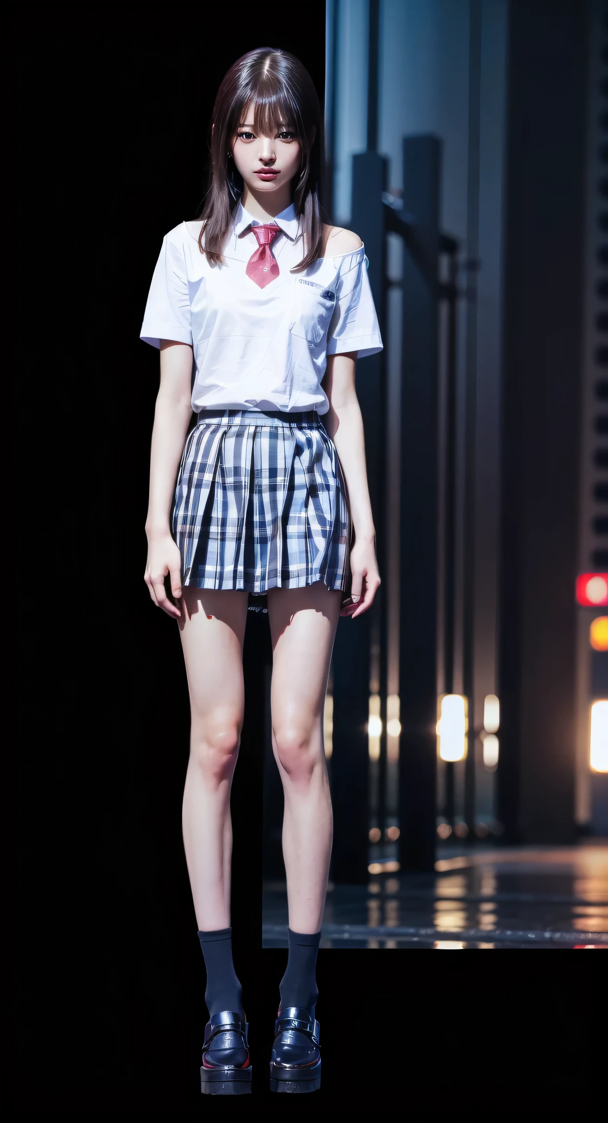 fashion Model、casual  microskirt style、Runaway, dramatic lighting