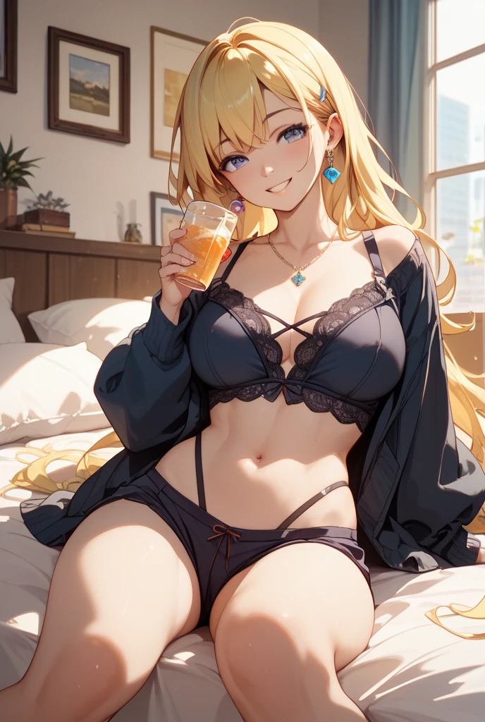 ((midynight, best qualtiy, 8K, tmasterpiece :1.3)), full bodyesbian, long leges, Sharp focus :1.2, A beautiful woman with a perfect figure :1.4, Slender abs :1.1, (, gigantic cleavage breasts :1.2), (nighttime scene, the roof:1.3)), Highly Detailed Face and Skin Textur, Fine Eye, 二重まぶた,(best qualtiy)Meticulous Gao Yagui lace gold skinny cheongsam girl,(Background with:Exquisite bar、Alcohol from different countries、Bartender),Sit on the floor of the bar,spread their legs,Wear a golden skinny cheongsam with noble lace,Excitation,cleanness,Bare chest,Protruding lower abdominal muscles,Reveal tight panties,And for《Super》Add a cinematic touch to your scene,(((Super big breasts:K cup))),((Blonde curls,Pick dyeing、Colorful)),Tied with a high ponytail,Film lighting completes the overall atmosphere。