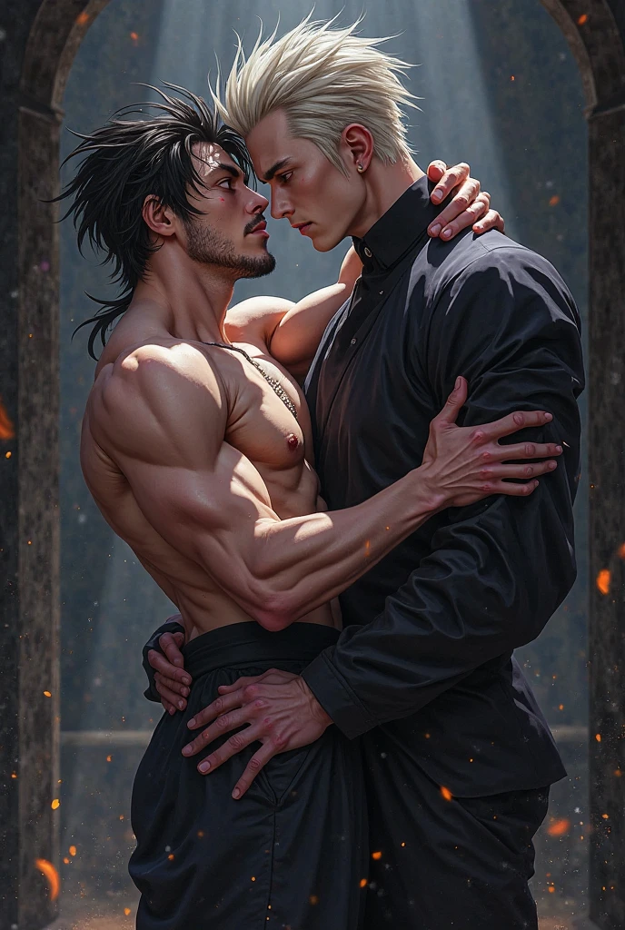 Two handsome boys fucking,have sex, smiling at each other,hugging, kissing, touching lips, cuddle, romantic,skin ship, lift position, penetration, Chinese Men God, Mythology, realistic, Chinese odyssy, super Handsome,manly, kpop idol, handsome korean actor, 20 years old,, detailed face, manly jawline, detailed mess curly styling hair, Topless, Muscles, big breast Athlete body, Full Frame,full body shoots, Sexy, realistic, human skin, tattoo breast, Professional studio Lighting, long red tibet wedding Outfit, jade and golden pendent all over , detailed jewery in dress, earings,,look at camera , open mouth, sexy Underneathe Underwear, tibetan Warrior, ancient Hanfu red long dress, tibetan Male, tibet Nobel, Seduce, Sex Appeals , naked body, tattoo chest, tattoo arms, tattoo hands, tattoo back, tattoo legs ,super big cock, long big dick masturbate,detailed dick and ball, dick in correct shape, big juicy butts, Chinese ancient buddism temple Background,out door background, super detailed background, tibetan decoratation