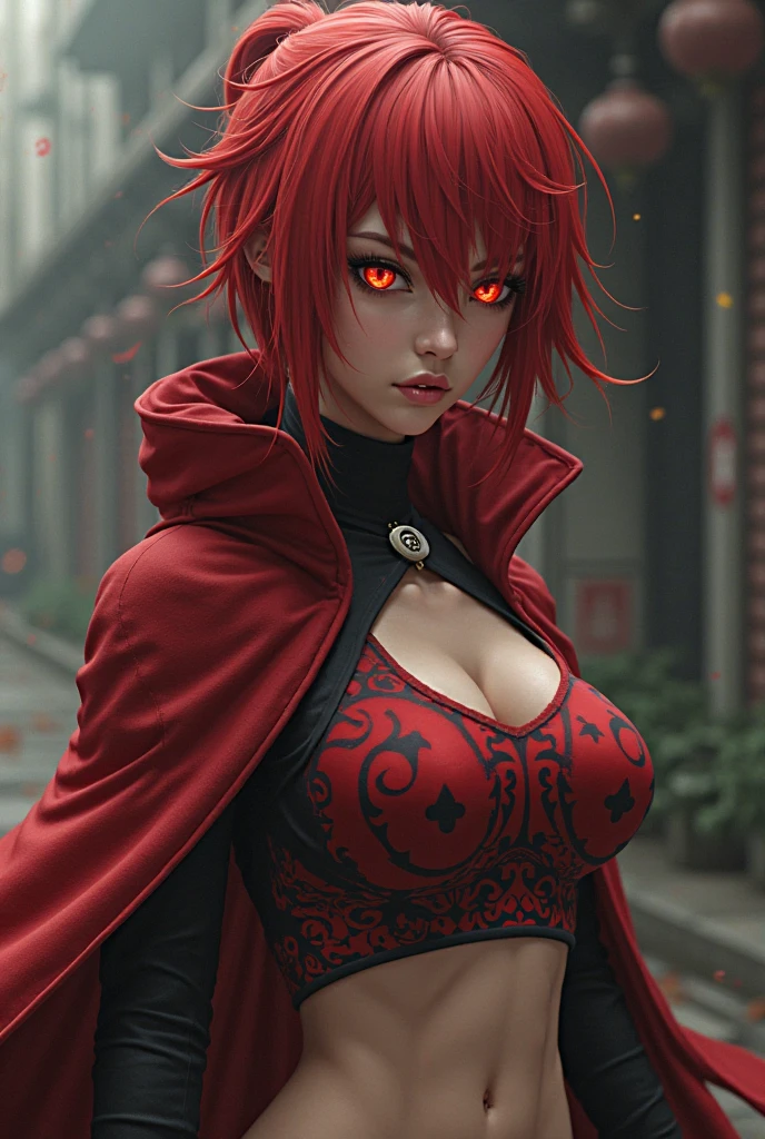 high resolution。Beautiful Face。cowboy shot。A woman in scarlet ronin clothing。Samurai Pose。Beautiful feet。Messy red short hair。forehead。Cat ear。Cat Eyes。 (Crimson silver grass field:1.4) 。A world of thick fog,。Red Eyes。clothes are blowing in the wind。Grin。Holding the sword at his waist。alone。Japan。Red Sky。Chiaroscuro,high quality, (RAW photo, best quality), (realistic, photorealistic: 1.4), (extremely delicate and beautiful: 1.4), amazing, fine details, masterpiece, ultra detailed, high resolution, best illustration, best shadow, intricate, ( extremely intricate: 1.2), (exquisitely detailed skin), cinematic light, perfect anatomy, (cool color: 1.4), sharp focus, 8k UHD, DSLR, (Fujifilm XT3),(fondo casas antiguos japonés :1.4), (iluminación cinematográfica :1.4), (colores brillantes)
