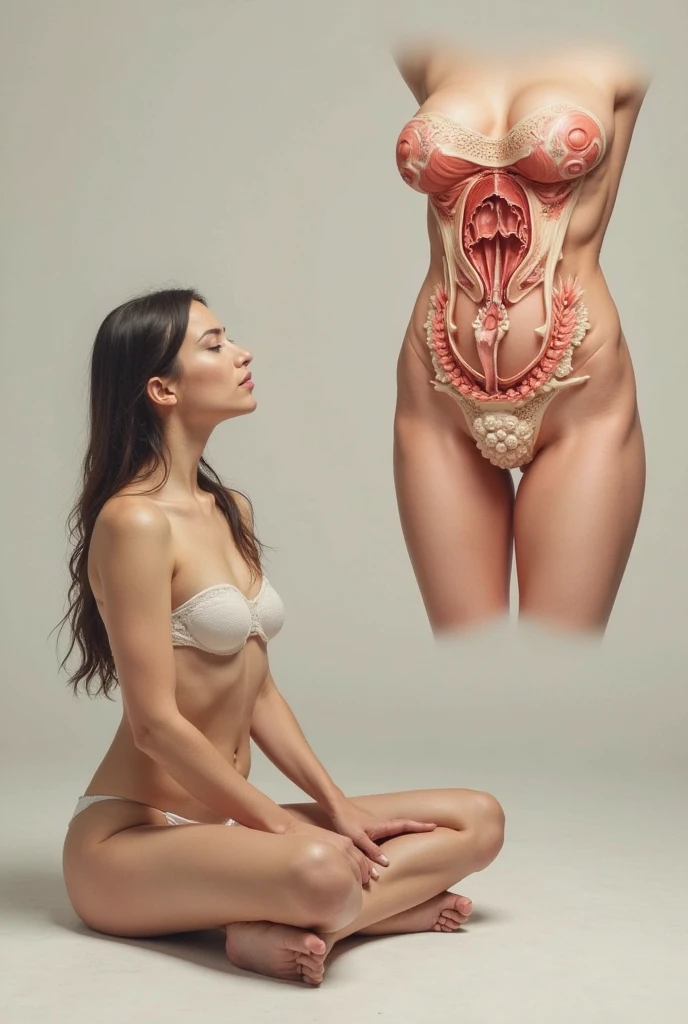 Realistic style and real wrestler bodybuilder busty 40yo mature women, she is Blonde with short hair, she has an hourglass figure, she has a surreal, hentai-like physique, with exaggerated curves that showcase large buttocks and voluminous breasts and she is very slim photorealiste,
On the poster, she appears in a scientist's outfit, wearing a crisp white blouse that symbolizes professionalism and rigor. Her hair is pulled back in a neat ponytail, giving her a serious yet approachable air.
She stands next to a large informative poster, featuring detailed Male genitalia and the mechanism of male genital erection and its production. Colorful graphics and clear diagrams show the different stages of spermatogenesis, making the subject understandable to all.
Her expression is engaging, and she points with a pen or laser pointer to key elements of the poster, while explaining the processes in a concise and educational way. The text is written in simple language, designed to inform and capture the audience's attention.
The poster's background is bright and attractive, with eye-catching graphic elements that underline the importance of the theme. The overall composition conveys an image that is both instructive and captivating, while at the same time emphasizing its expertise as a scientist.