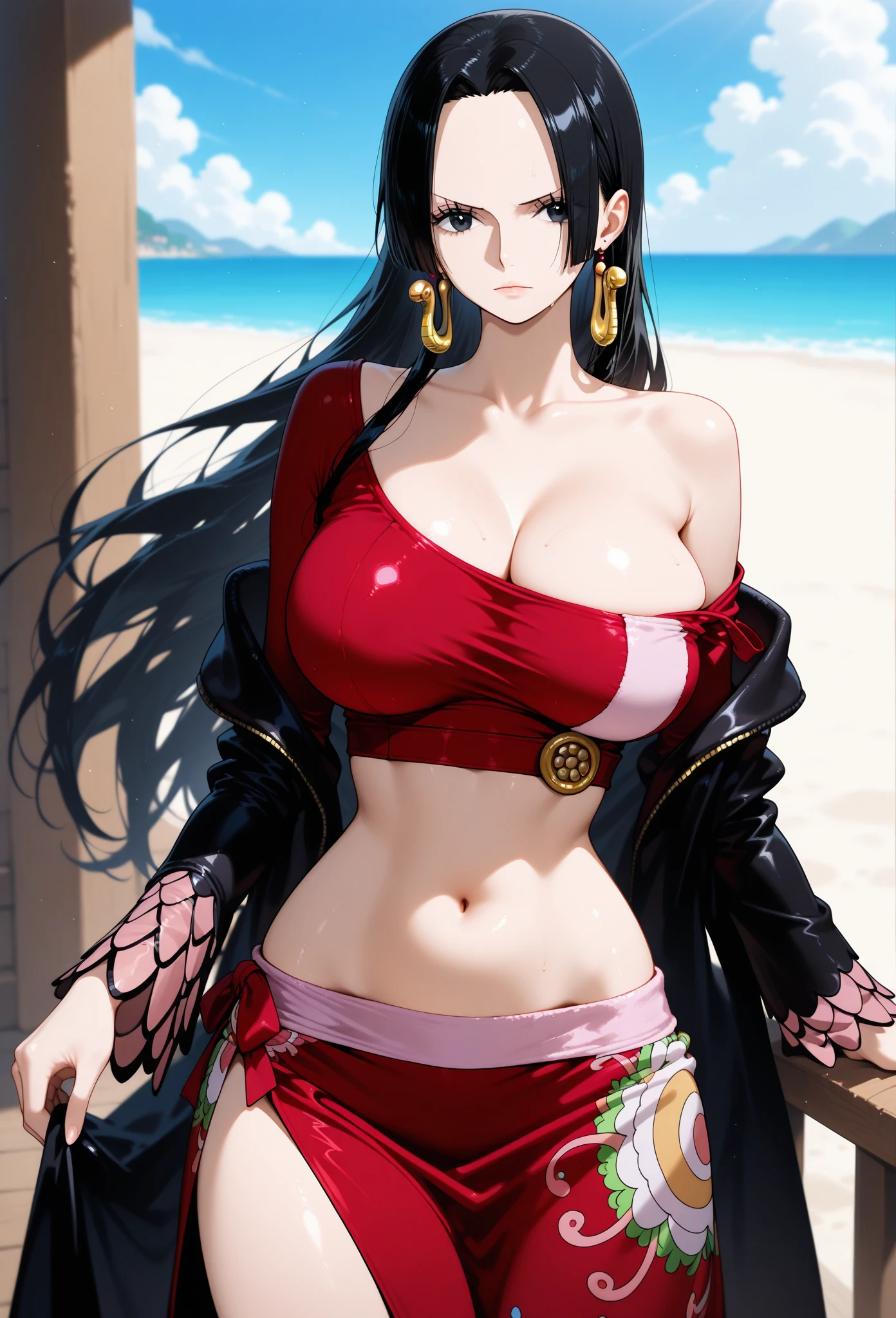 (best qualtiy,tmasterpiece,offcial art,A high resolution:1.2),extremaly detailed cg, Uniform hue ,8k wallpaper,photograph realistic,ultra detali,(A woman with:1.2),(highdetailskin:1.2),(large tities:1.1),Full body like, The legendary goddess of costume,Extremely sexy ,length hair,Coiled hair,比基尼 ,robe,Game heroine,Sexy and beautiful